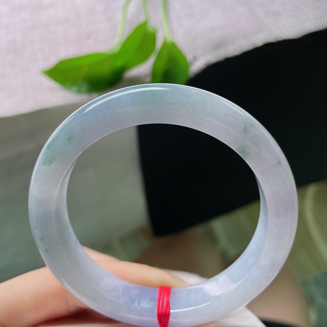 57.7/12.5/9紫飘花正圈，冰润细腻，紫韵天成，莫奈花园的神秘感，贵气，无裂，ss59850a