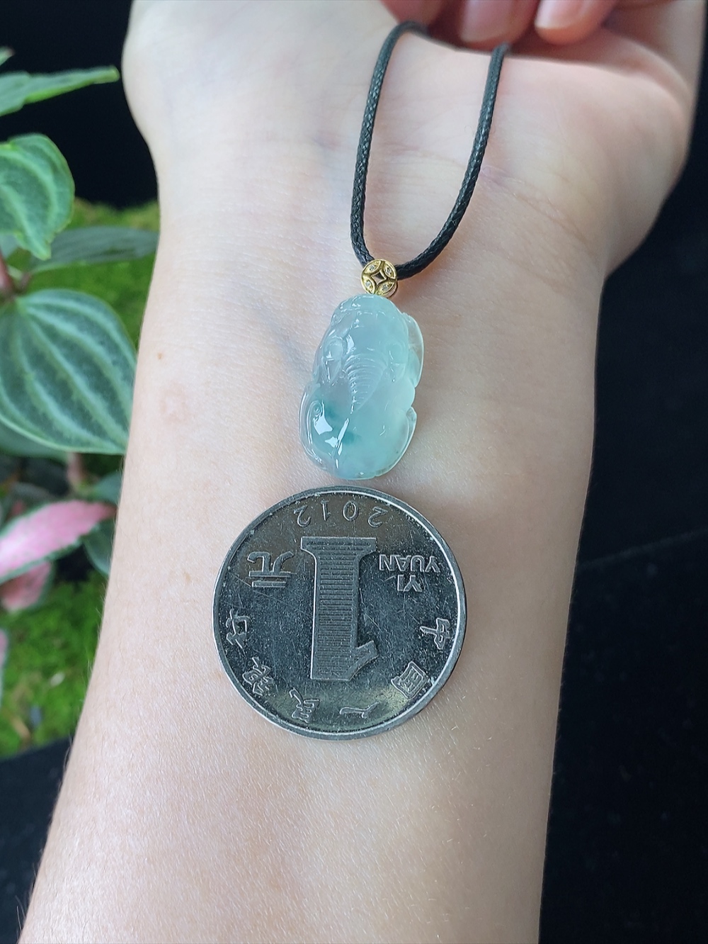 18k金镶冰飘花貔貅，无裂，裸石尺寸18.6-12-6.0mm, 927euy