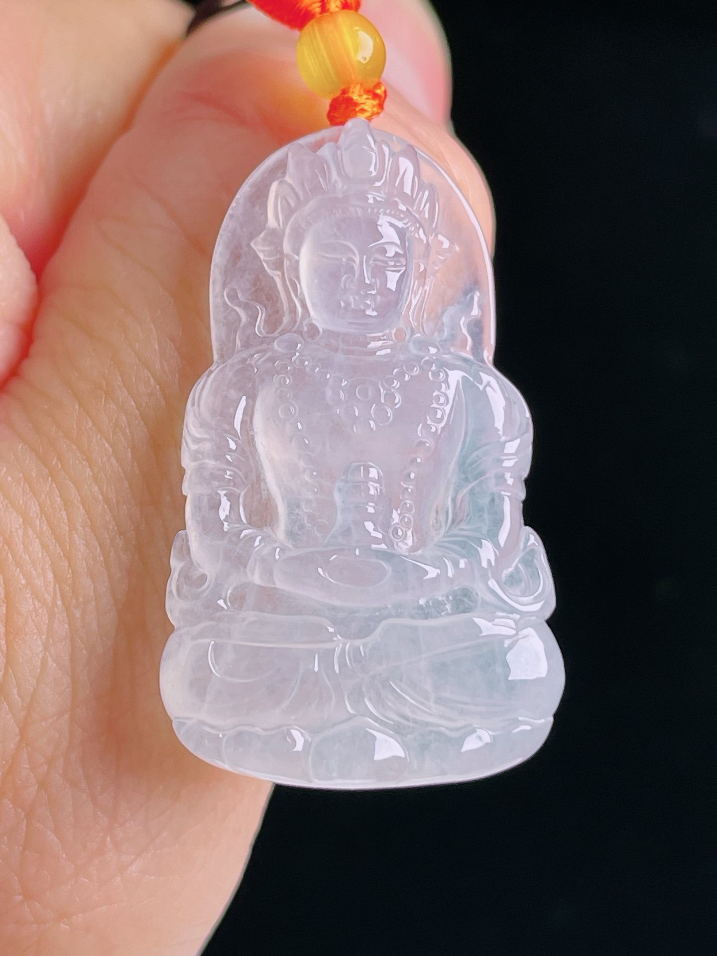 度母，老种起光，细底通透，尺寸：33/19.5/4.5mm0927