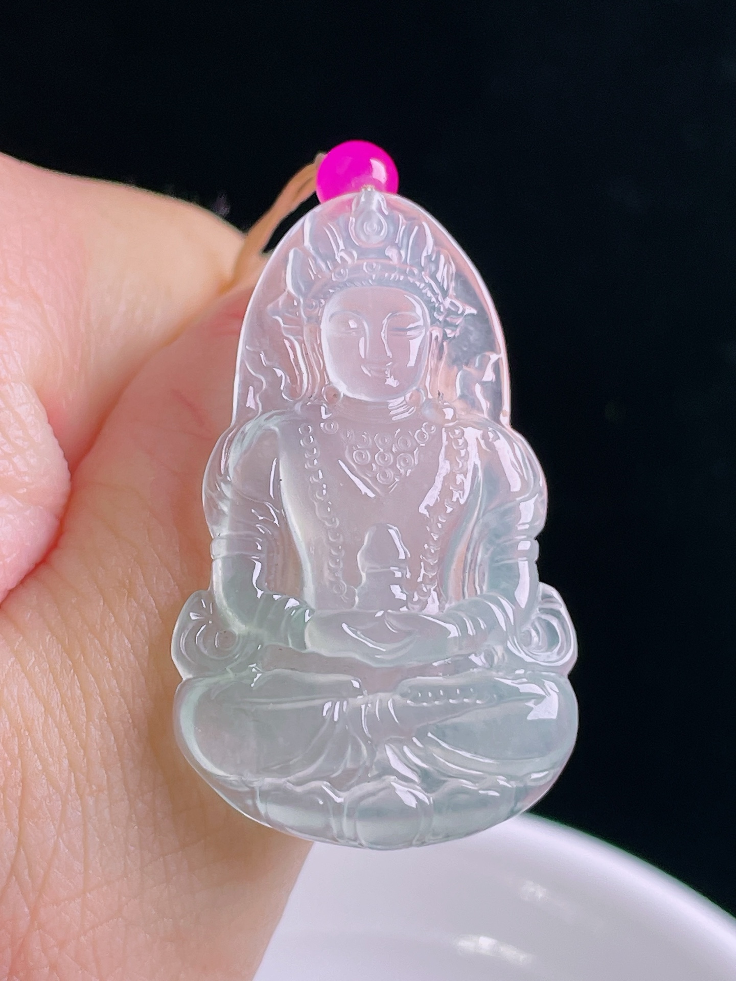 ️度母，老种起光，细底通透，尺寸：35.8/22.2/3.3mm0927