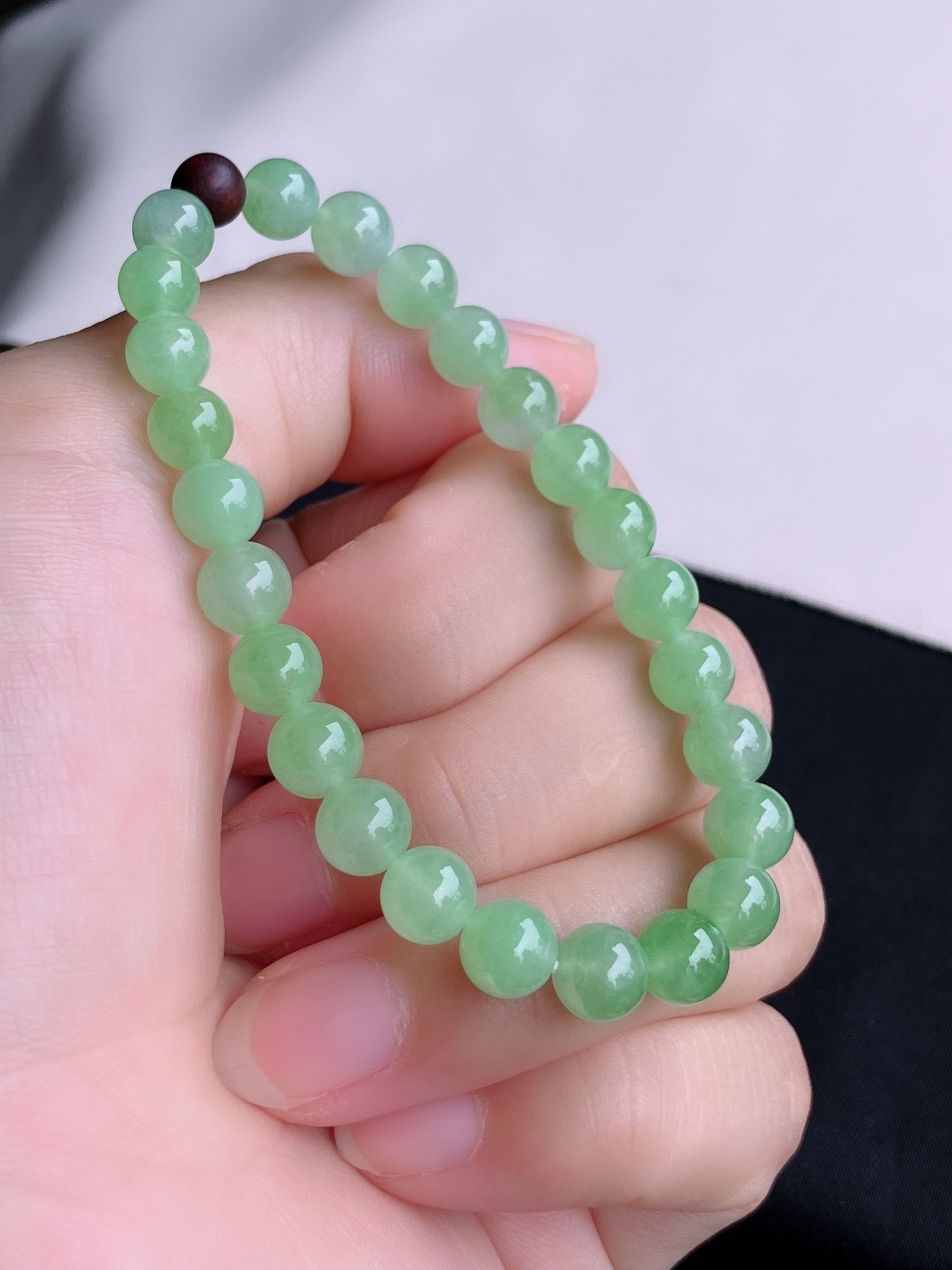 ️，绿底手串，晶莹剔透，尺寸7/自然光实拍