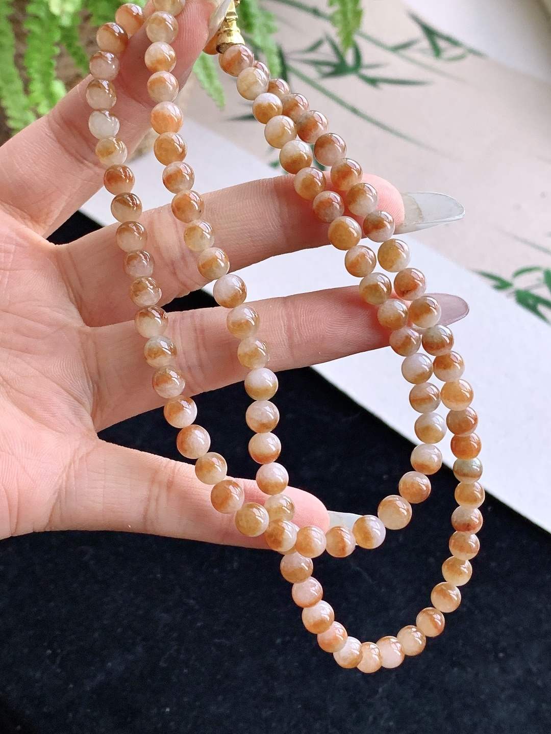 【珠子】️冰飘黄翡珠链圆珠子珠链 【说明】缅甸 性比高 【尺寸】6mm，30cm 【重量】39.6