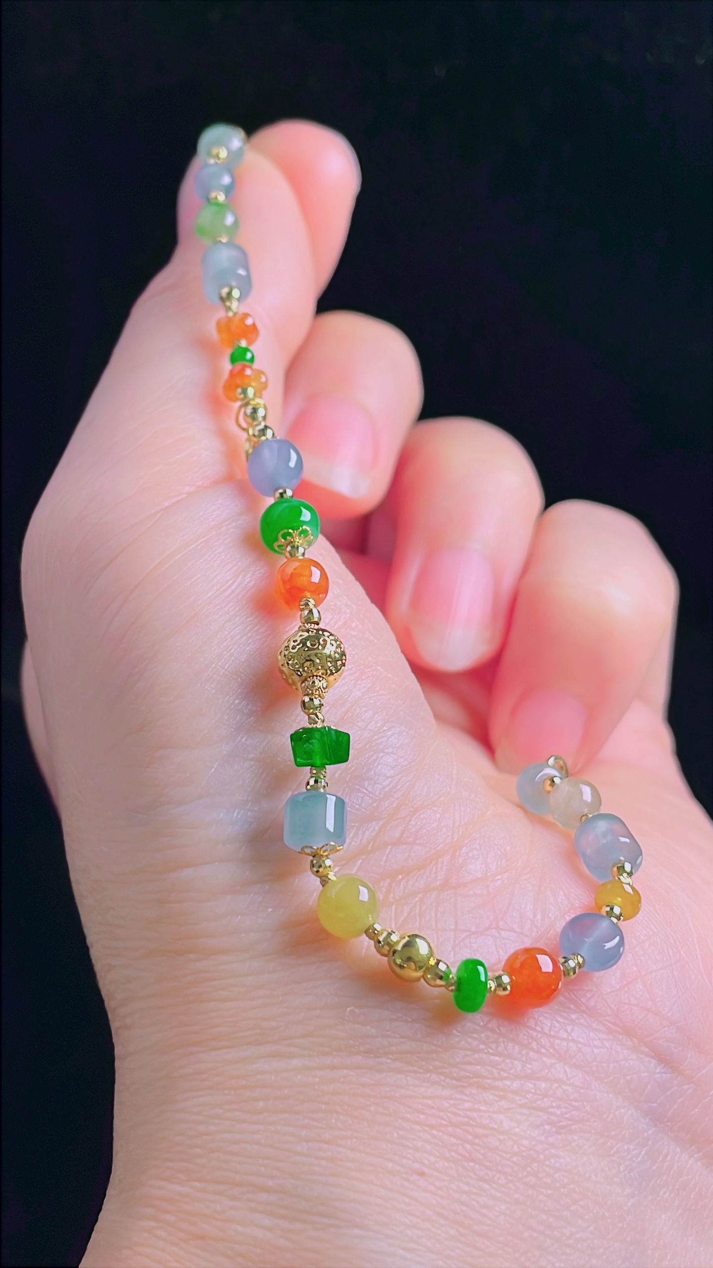 ️冰绿手链，18k镶嵌，老种起光，细底通透，尺寸：6mm0927
