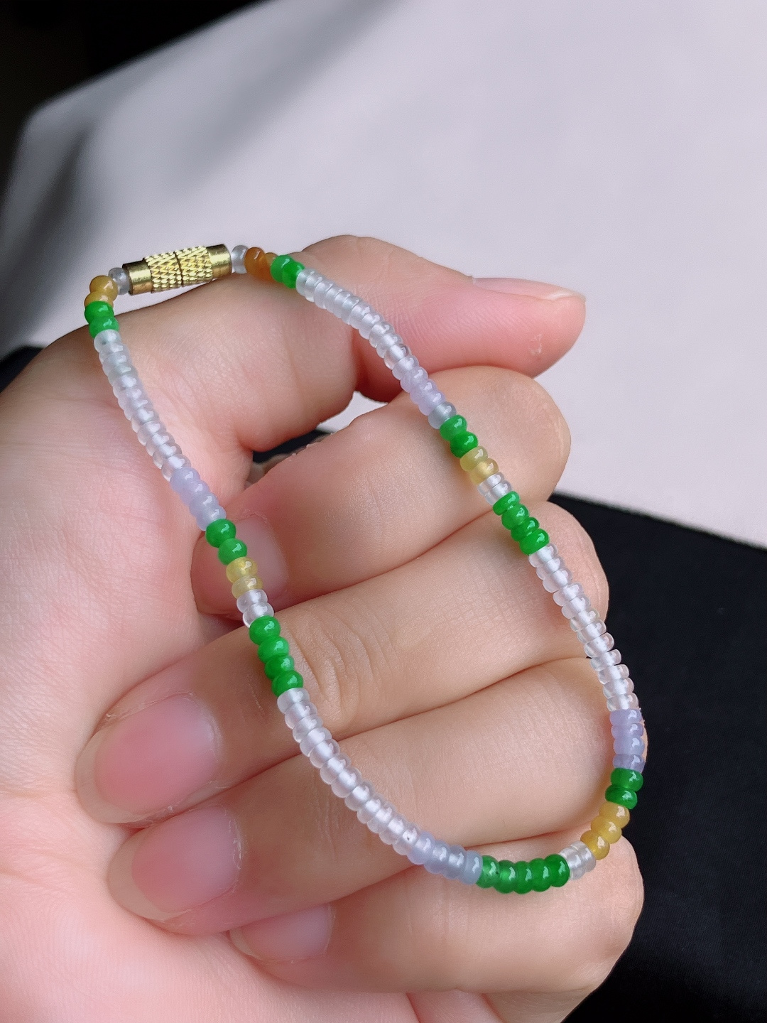 ️，三彩手链，晶莹剔透，尺寸4.5/自然光实拍