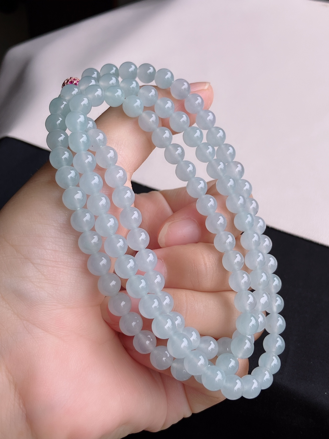 ️，冰透大珠链，晶莹剔透，尺寸7/108颗，自然光实拍