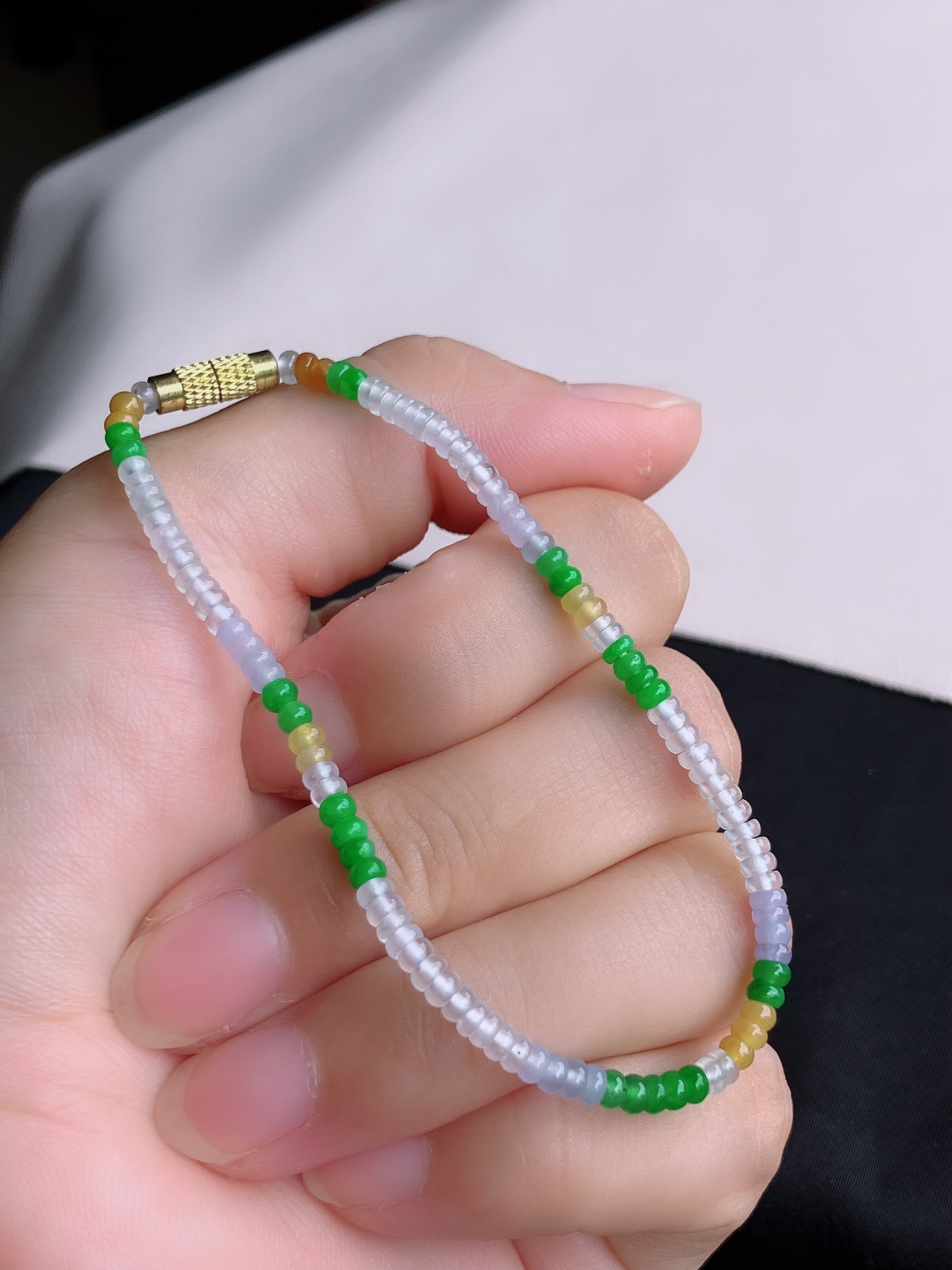 ️，三彩手链，晶莹剔透，尺寸4.5/自然光实拍