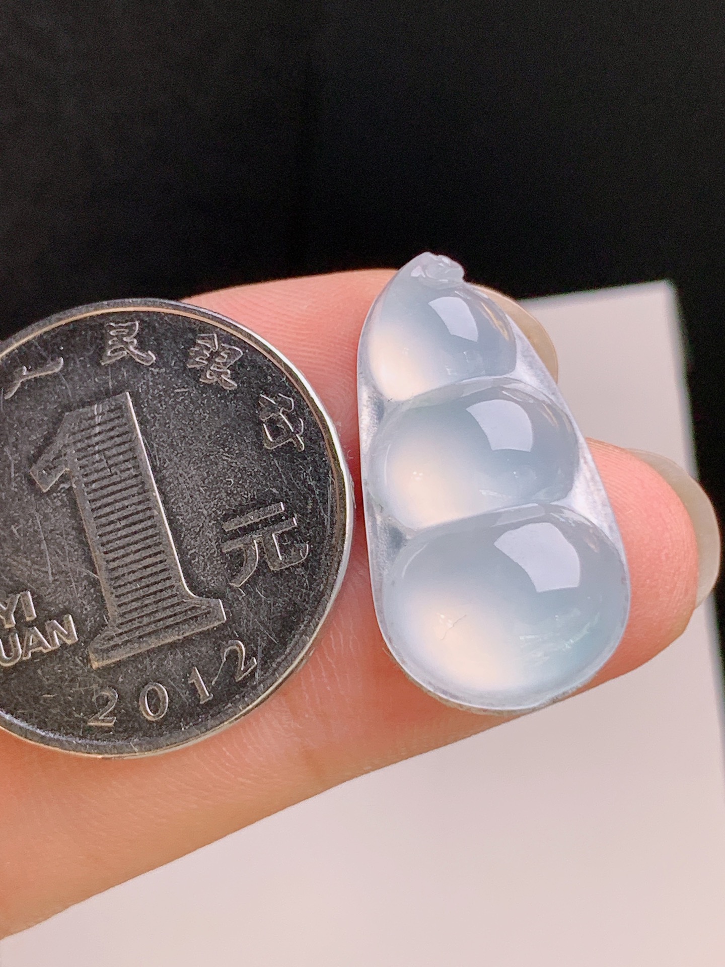 ️ 冰种福豆裸石，清透起荧，底子干净