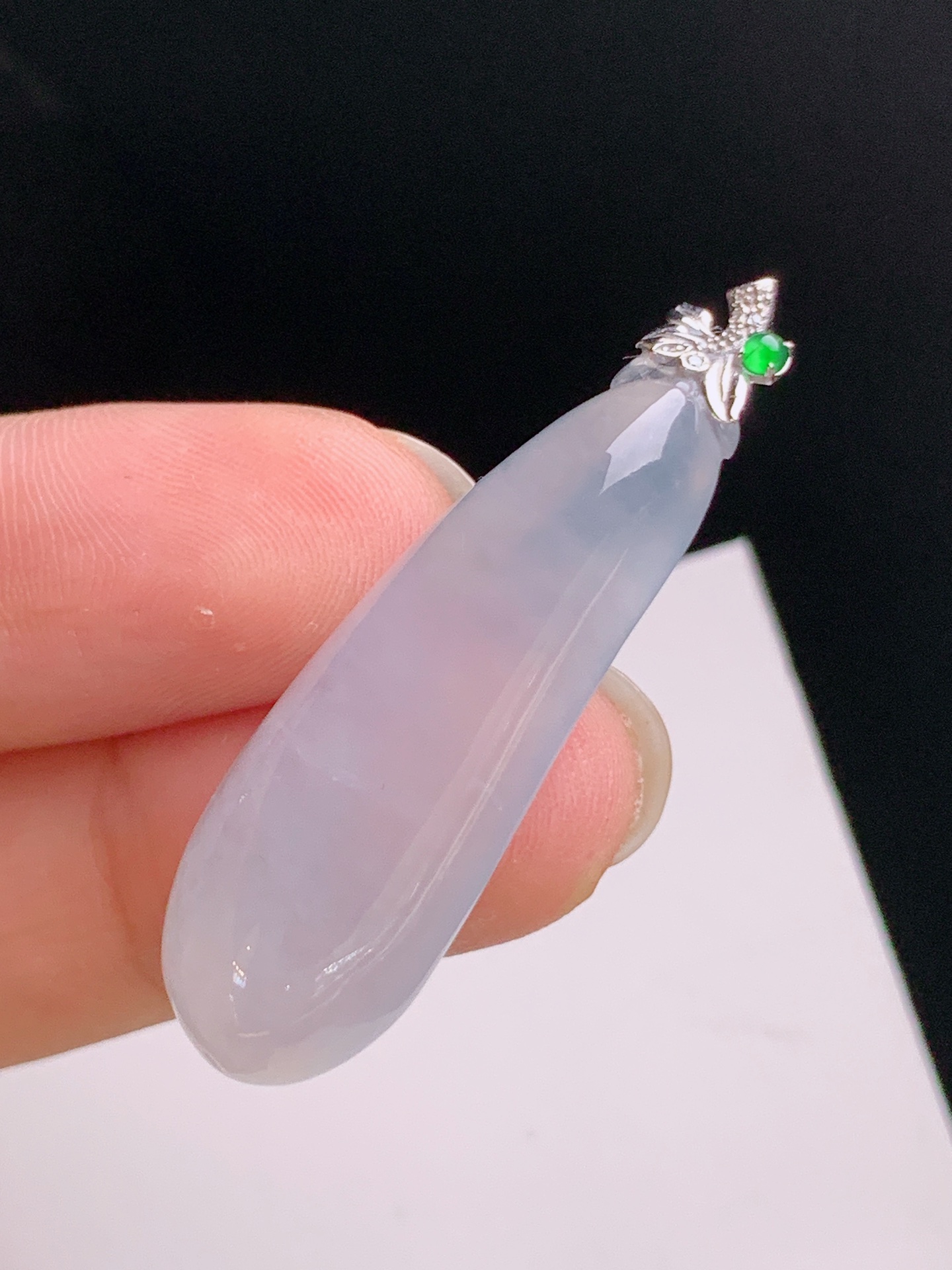 ️ 冰种福瓜吊坠，底子干净，莹润起胶，线条流畅 裸石34.7-12.5-7 整体41.5 530923