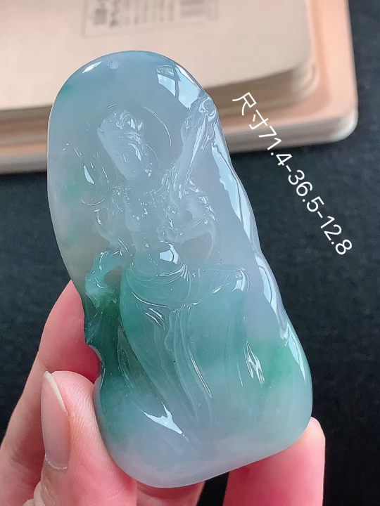 ️ 冰种飘花观音 老坑冰透 种老水足 水润光泽 性比高 无裂, 尺寸看图
