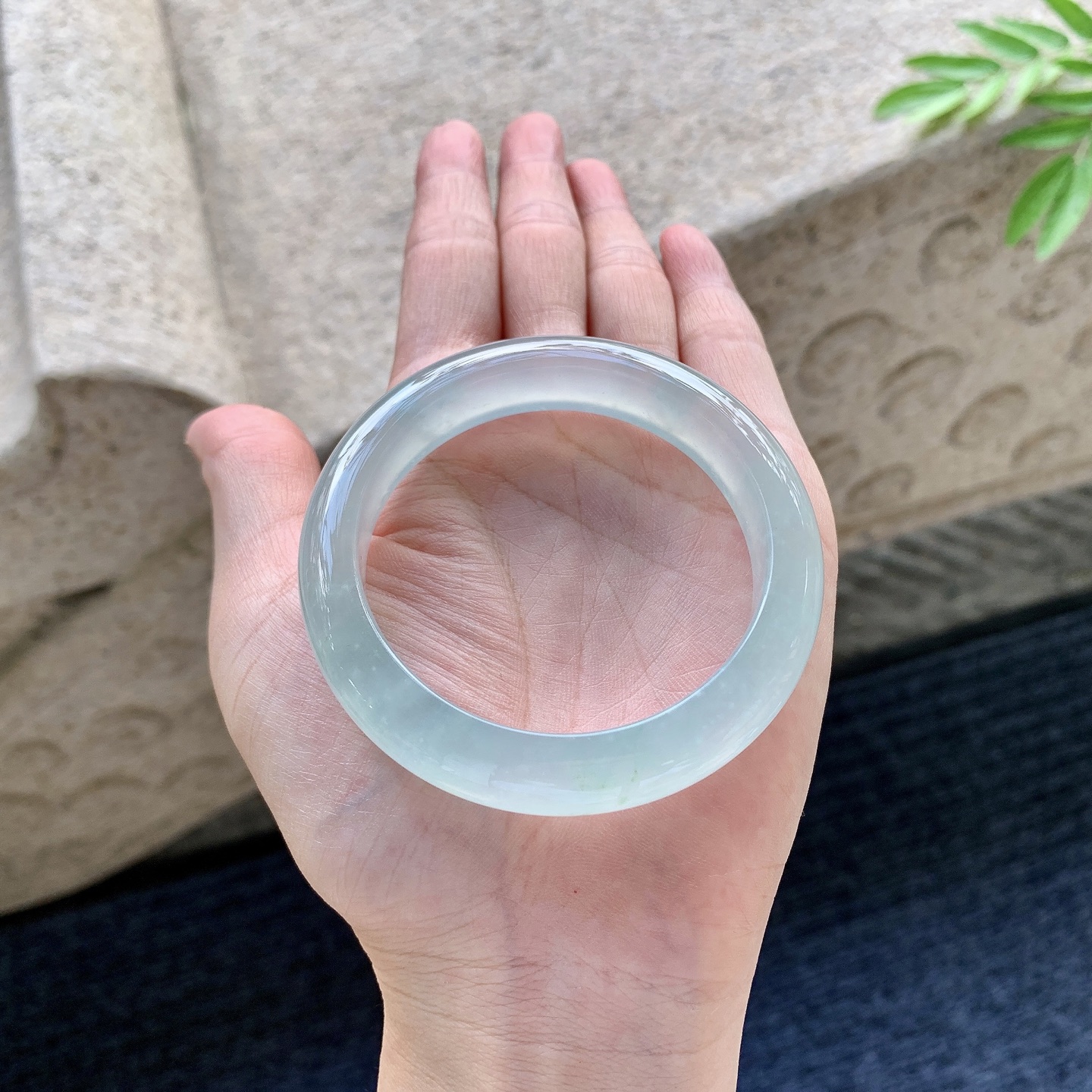 正圈51 52 圈口52.6/11.4/8.4 编码AN092919 冰晴底，清透，水润，种老，细腻，无裂
