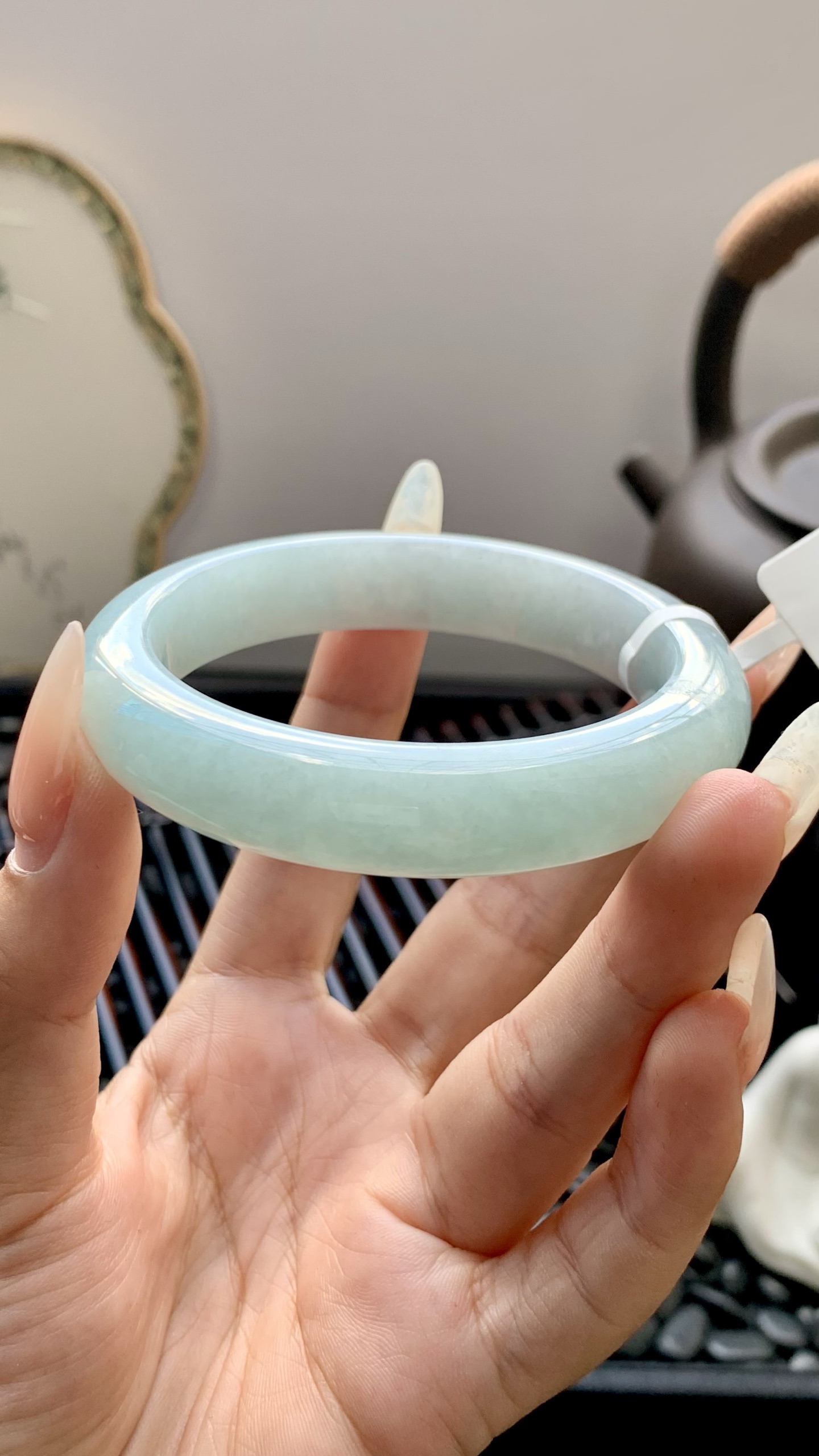 晴蓝正圈手镯成品 HYC-284 尺寸：55-12-9