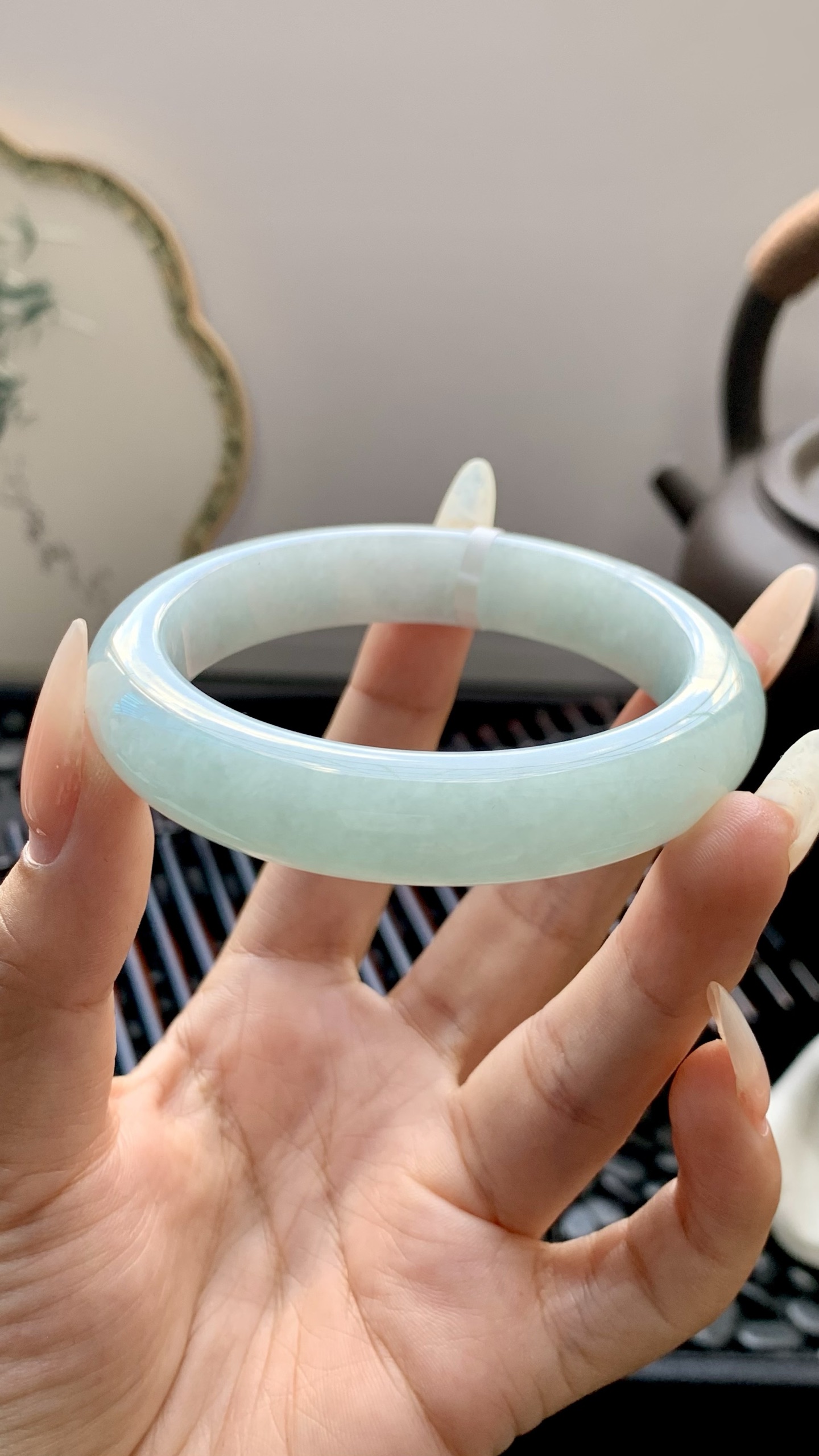 晴蓝正圈手镯成品 HYC-284 尺寸：55-12-9