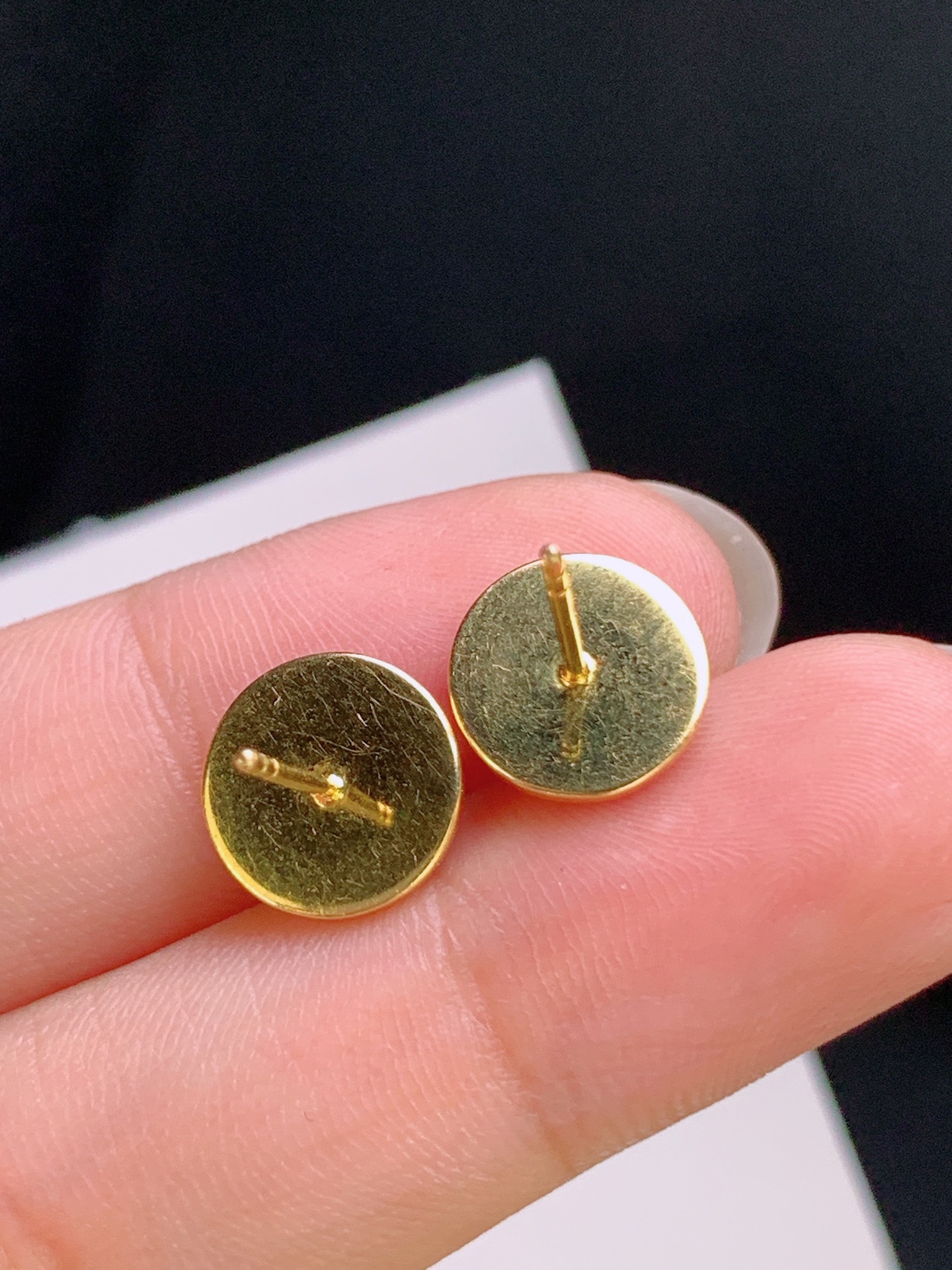 ️ 黄翡平安扣耳钉，暖黄浓郁，种水通透，镶工精巧 裸石8.9-2.5