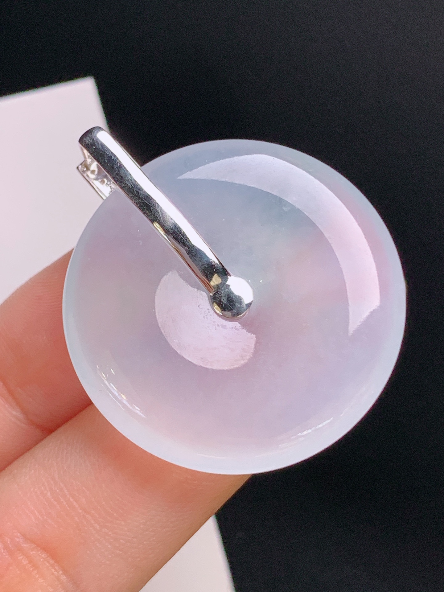 ️ 冰种平安扣吊坠，淡紫清雅，冰润通透，圆润大气 裸石30.9-5.8 整体36.1 61