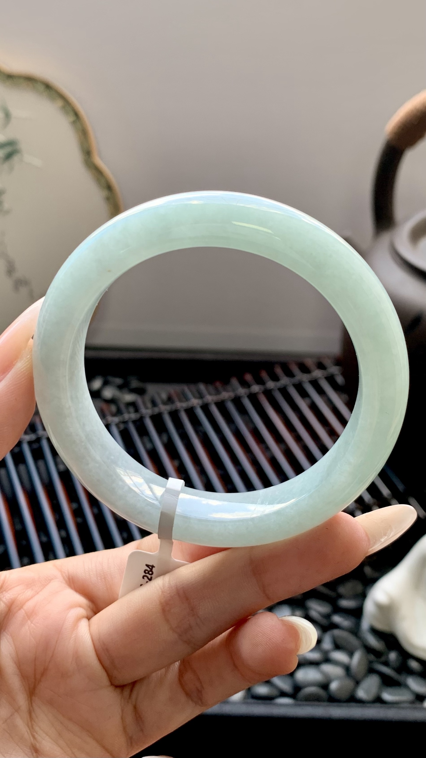 晴蓝正圈手镯成品 HYC-284 尺寸：55-12-9