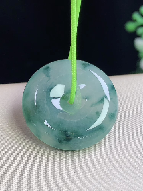 飘花平安扣，无裂，尺寸21*5.6mm，j28zg9