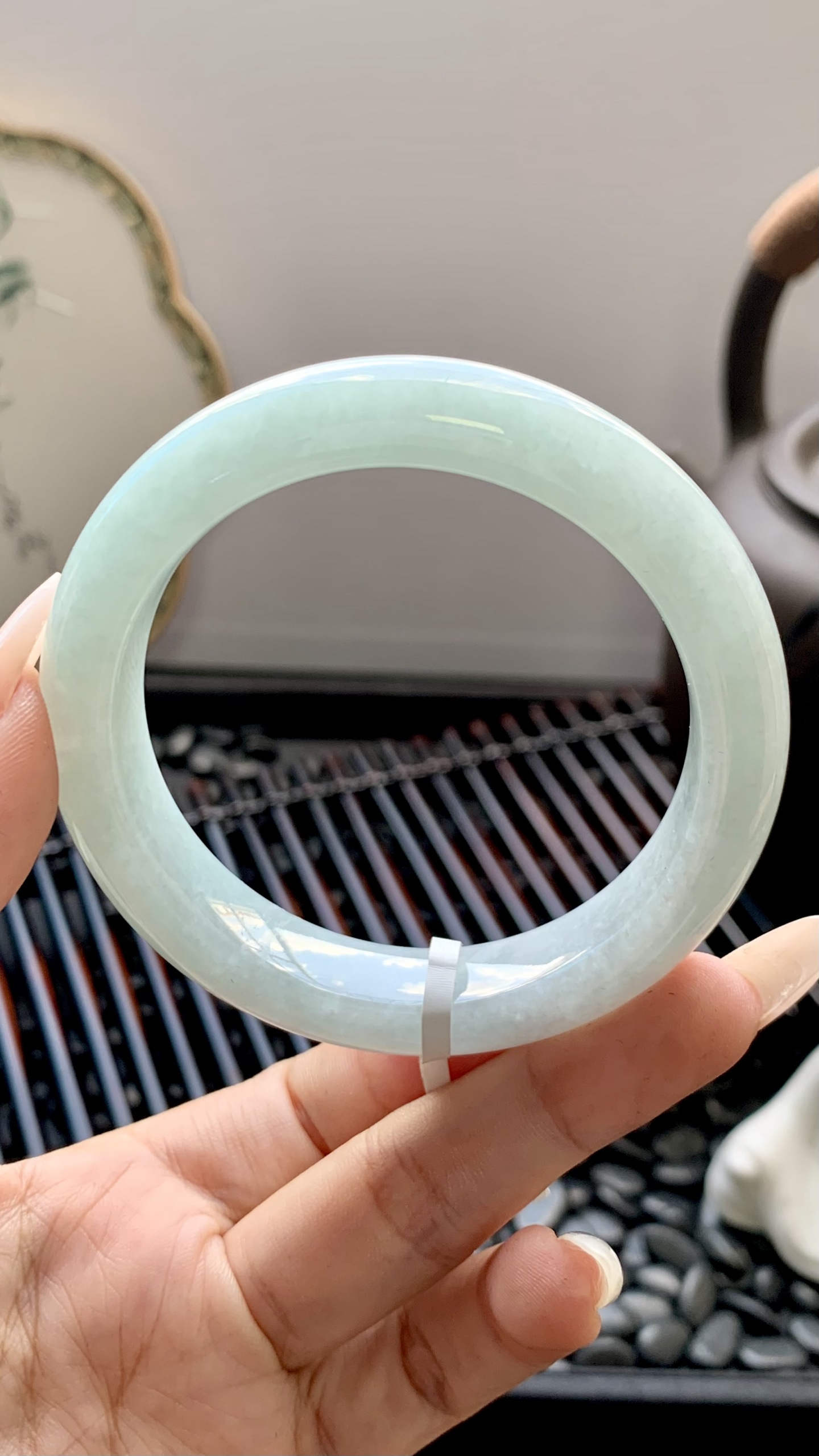 晴蓝正圈手镯成品 HYC-284 尺寸：55-12-9