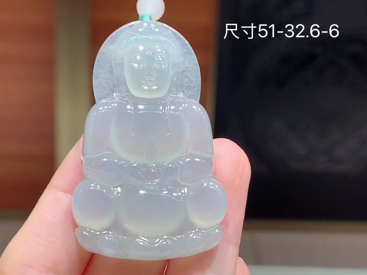 ️ 冰种观音 老坑冰透 种老水足 水润光泽 性比高 无裂 尺寸看图 51-32.6-6