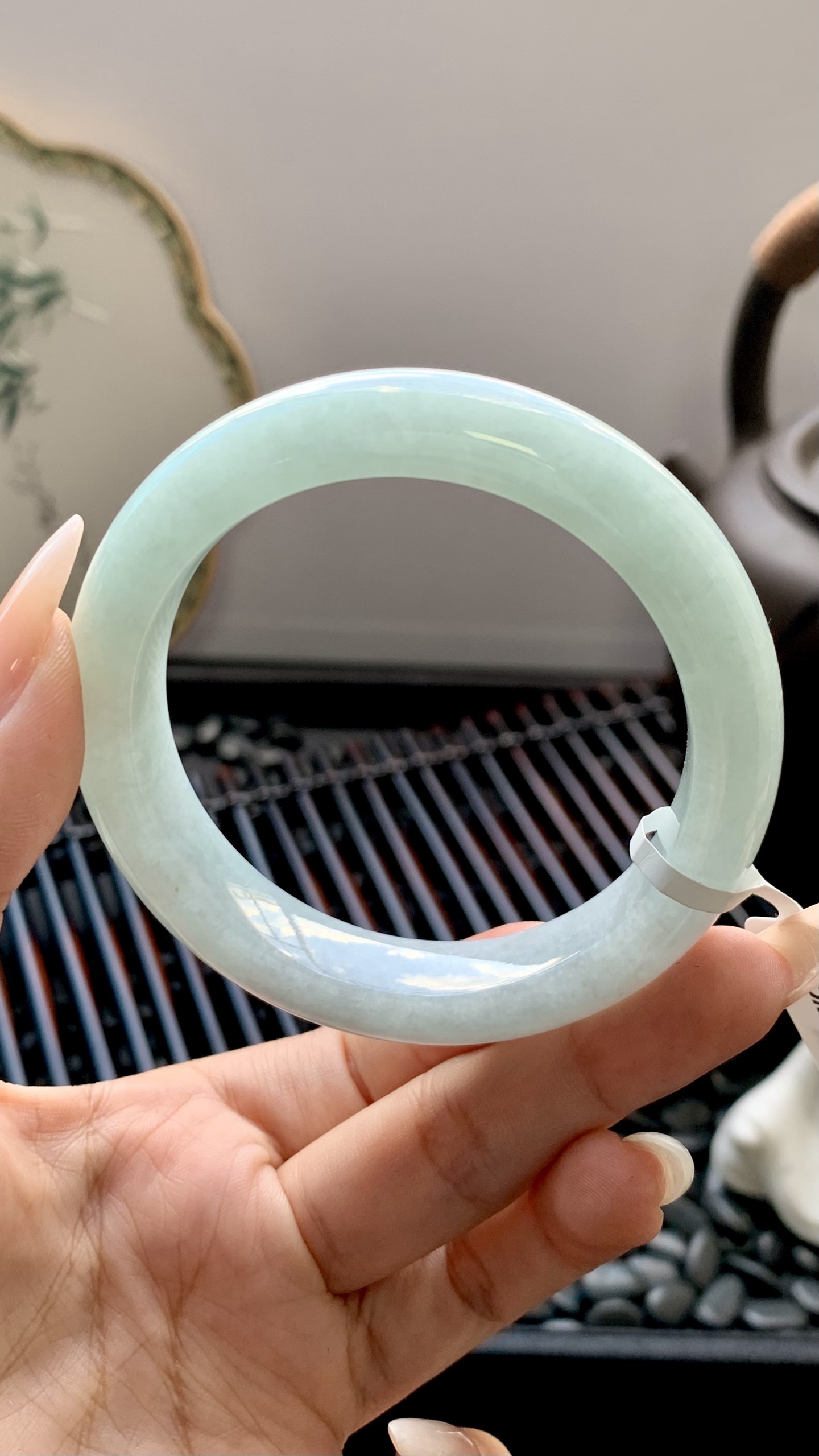 晴蓝正圈手镯成品 HYC-284 尺寸：55-12-9
