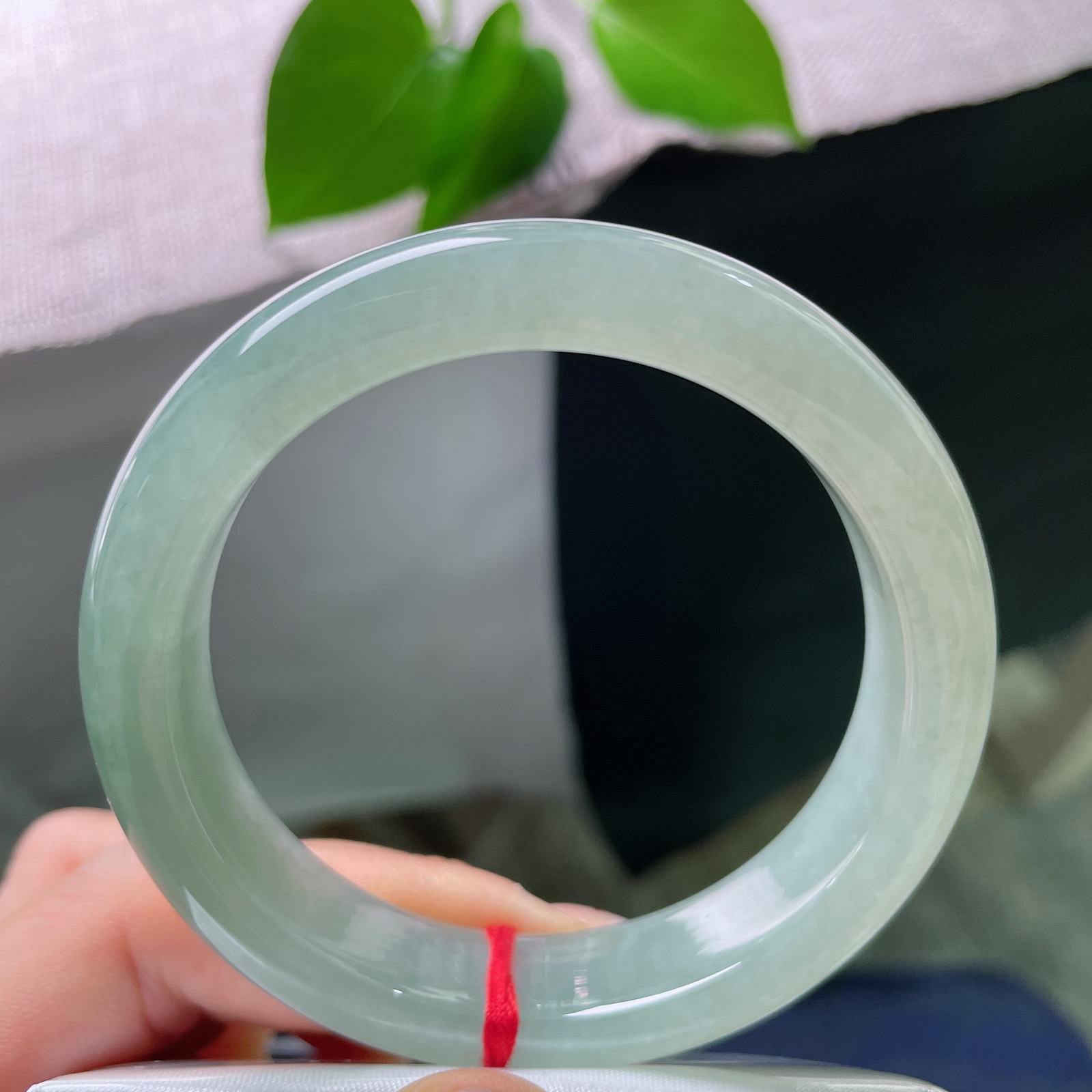 54.6/13/8.3，绿底正圈，一点皮纹，&nbsp;满圈沉静温润的油晴色调，玉质内敛柔和，似幽潭静水，不张扬，自带沉静安然的气韵。ss56994a