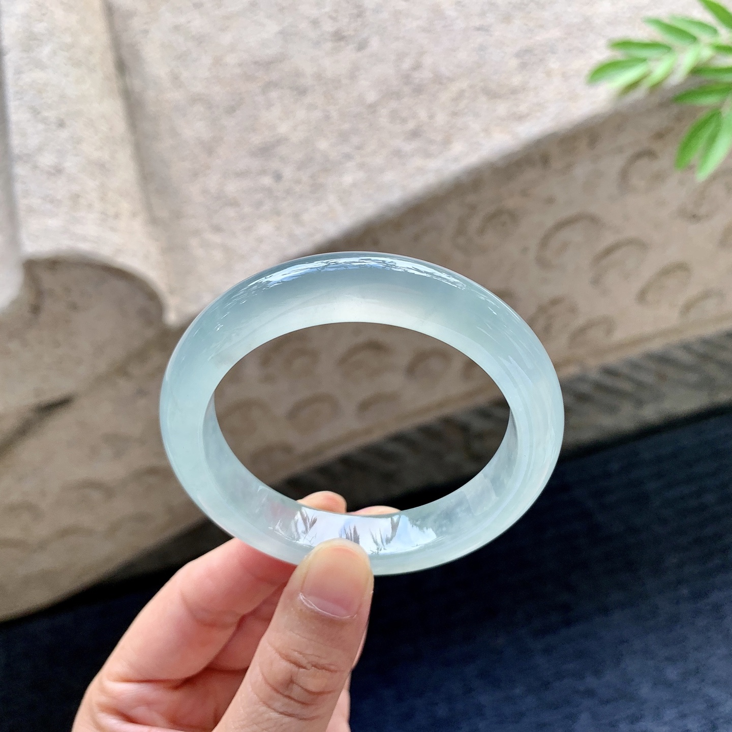 正圈51 52 圈口52.6/11.4/8.4 编码AN092919 冰晴底，清透，水润，种老，细腻，无裂