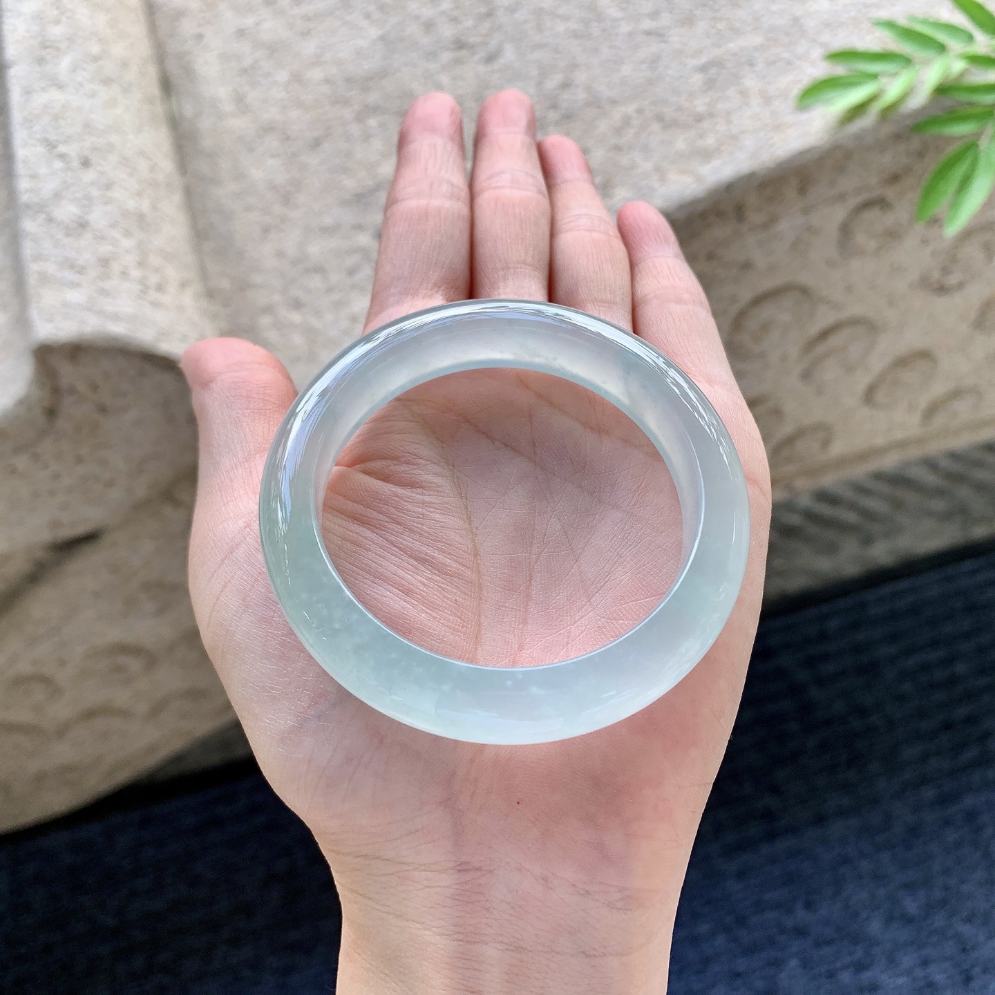 正圈51 52 圈口52.6/11.4/8.4 编码AN092919 冰晴底，清透，水润，种老，细腻，无裂