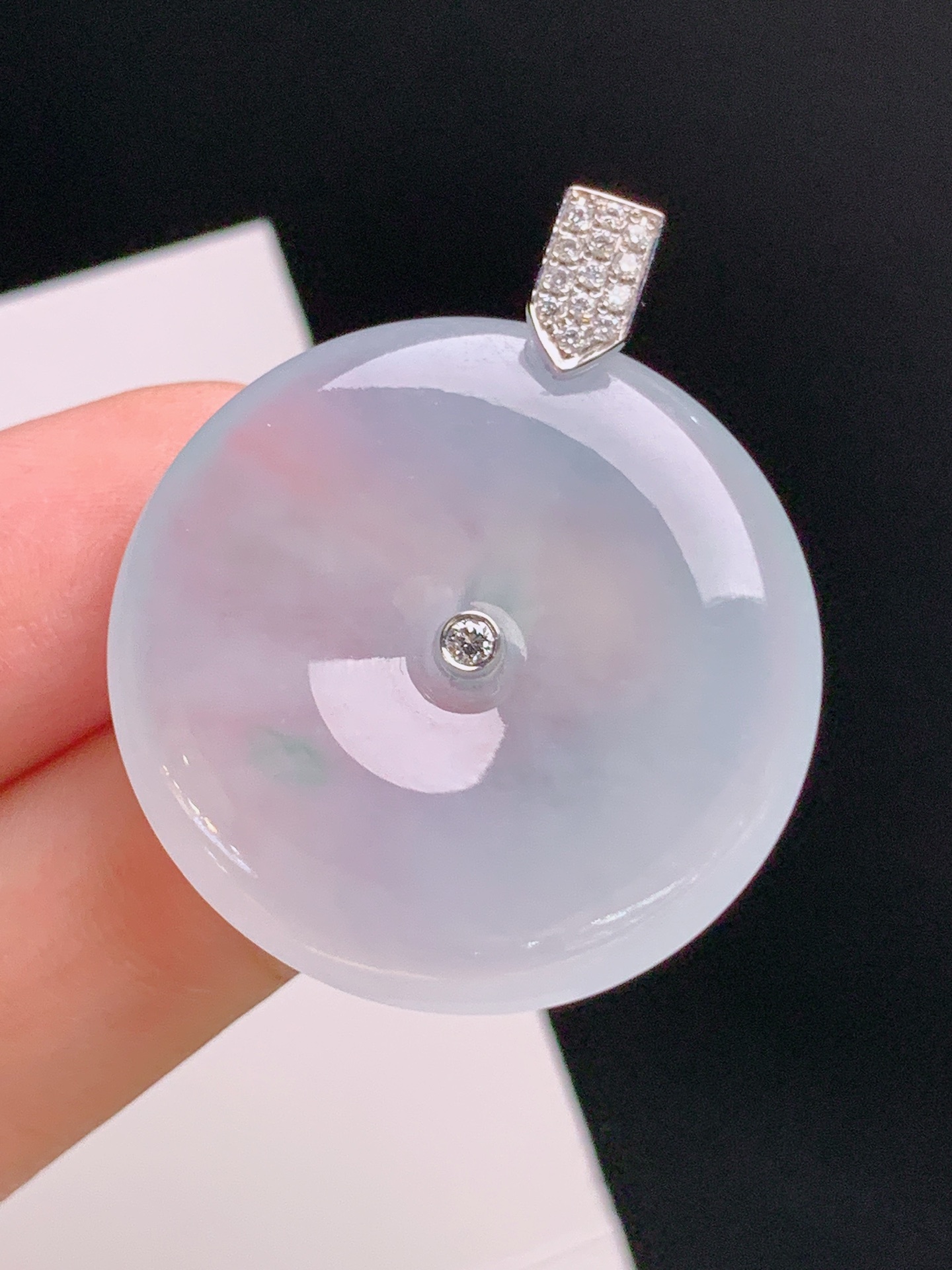 ️ 冰种平安扣吊坠，淡紫清雅，冰润通透，圆润大气 裸石30.9-5.8 整体36.1 61