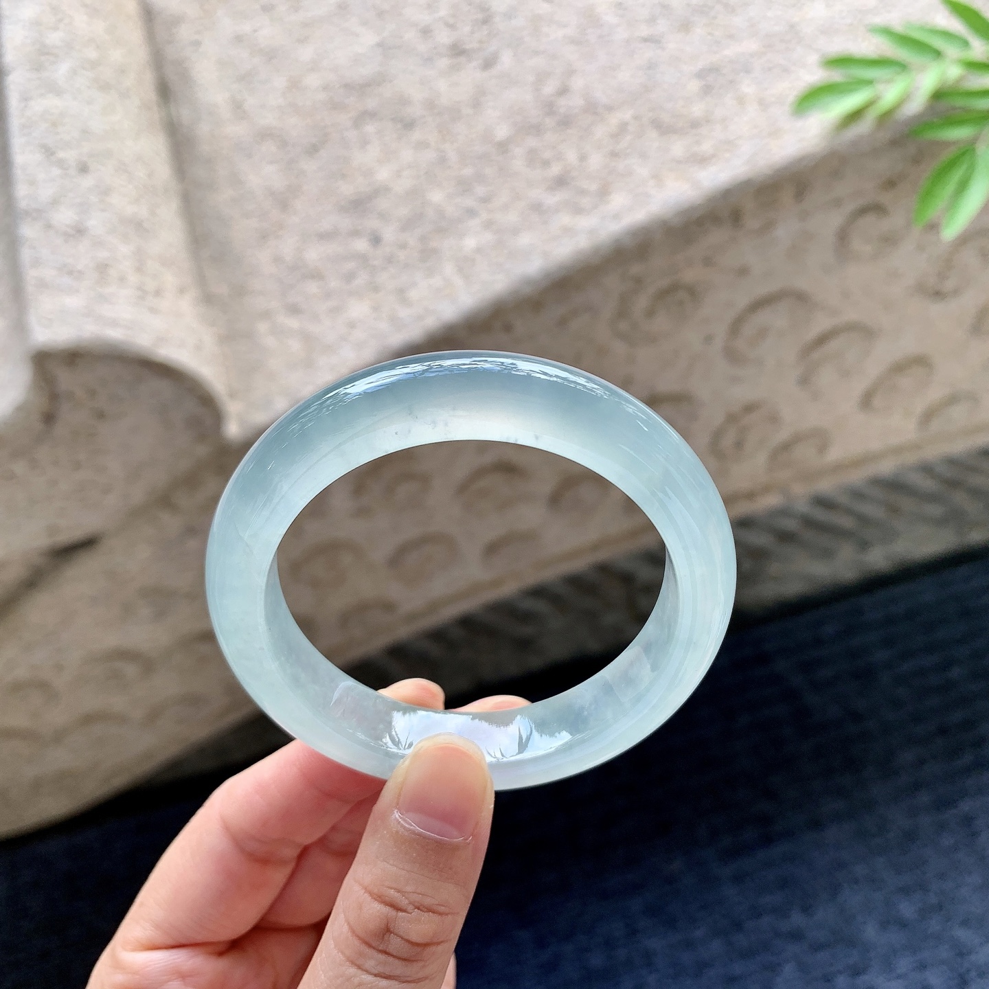 正圈51 52 圈口52.6/11.4/8.4 编码AN092919 冰晴底，清透，水润，种老，细腻，无裂