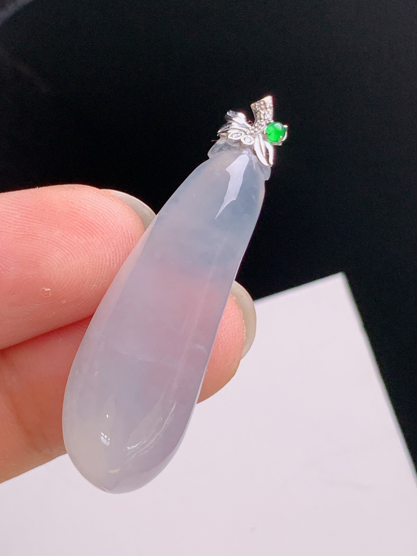 ️ 冰种福瓜吊坠，底子干净，莹润起胶，线条流畅 裸石34.7-12.5-7 整体41.5 530923