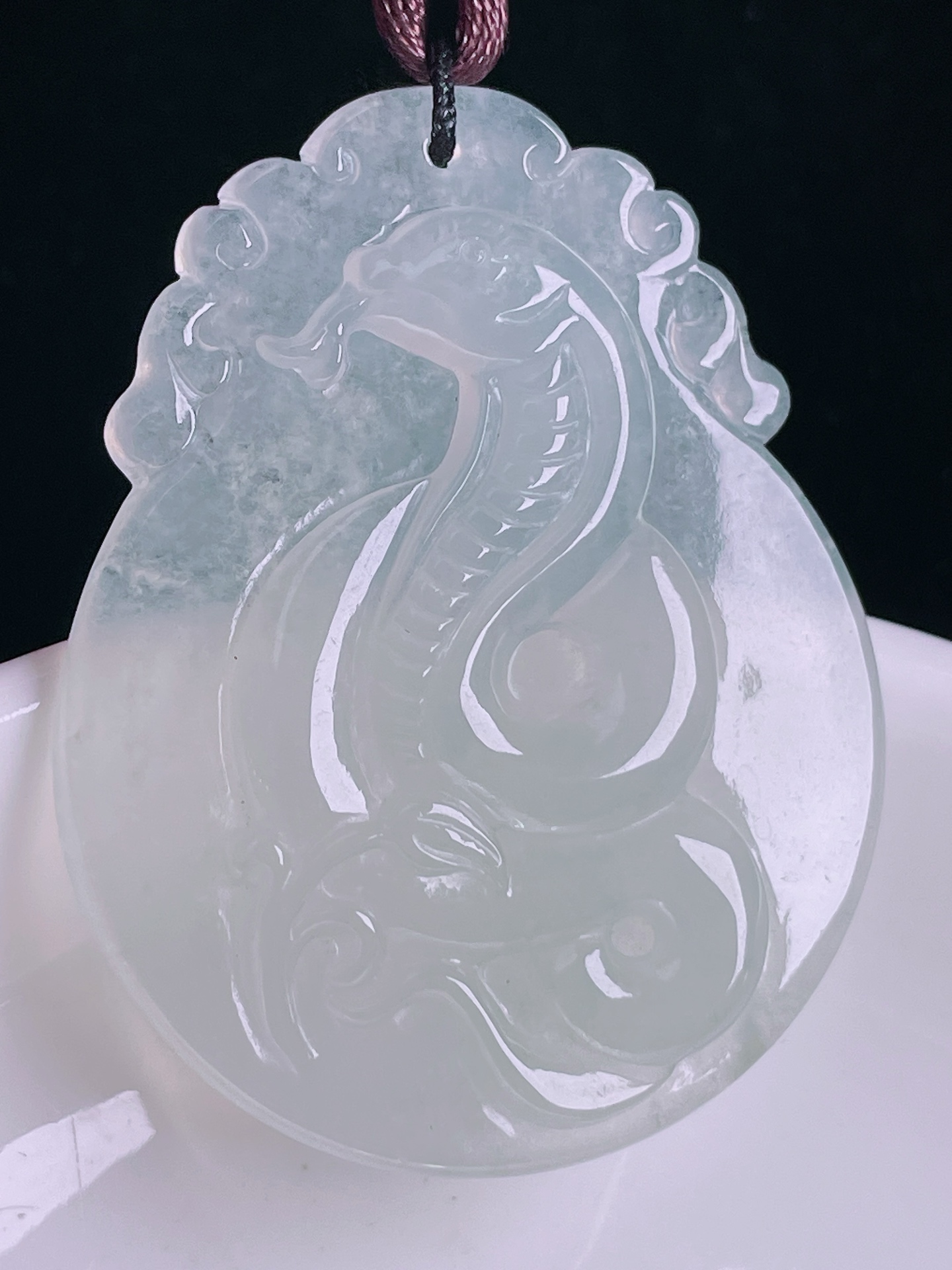️白冰蛇牌生肖蛇，老种起光，细底通透，尺寸：44.6/34.8/5.6mm0928