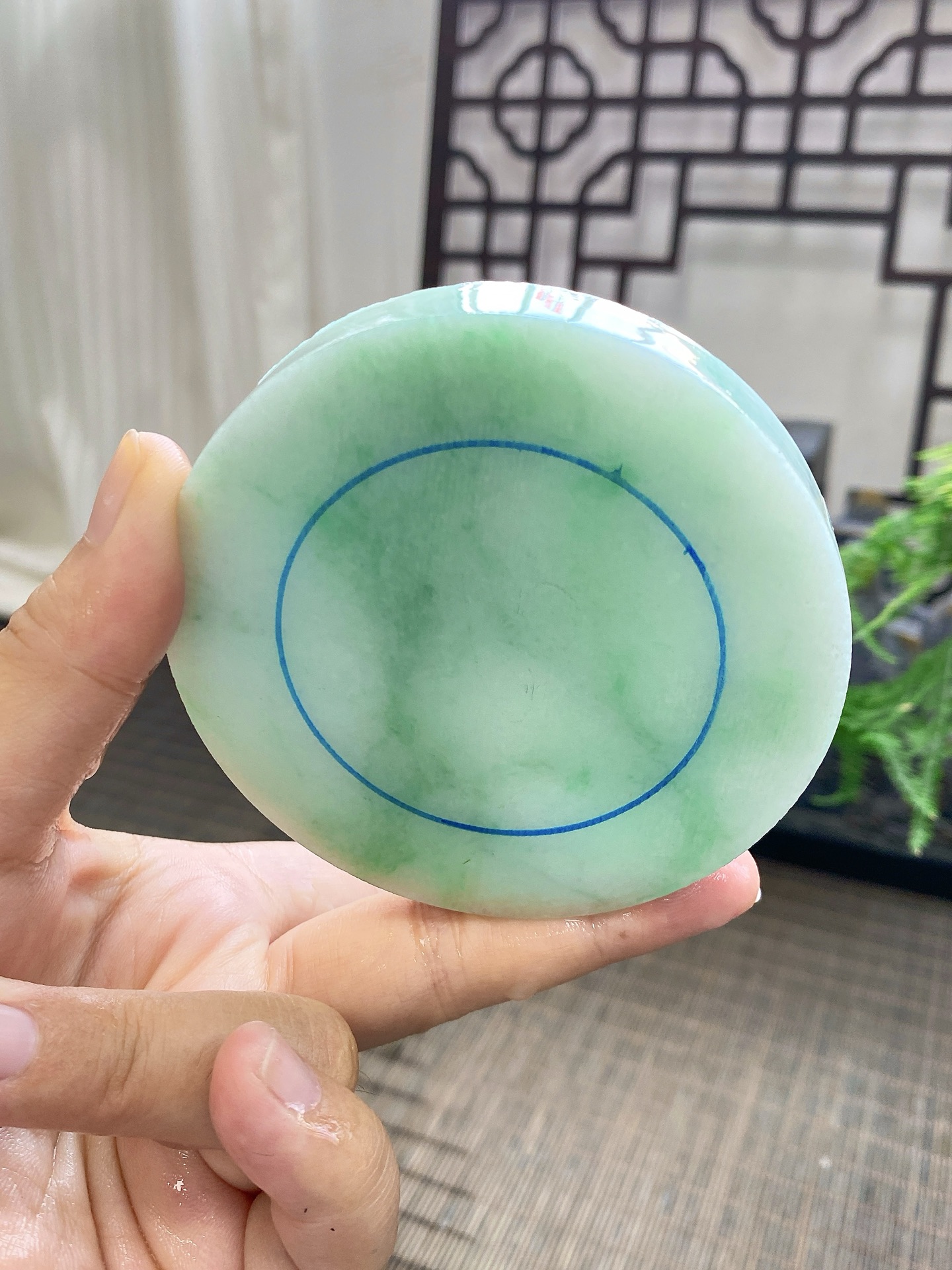 果绿底手镯饼 尺寸80-13 编号JF1102-5