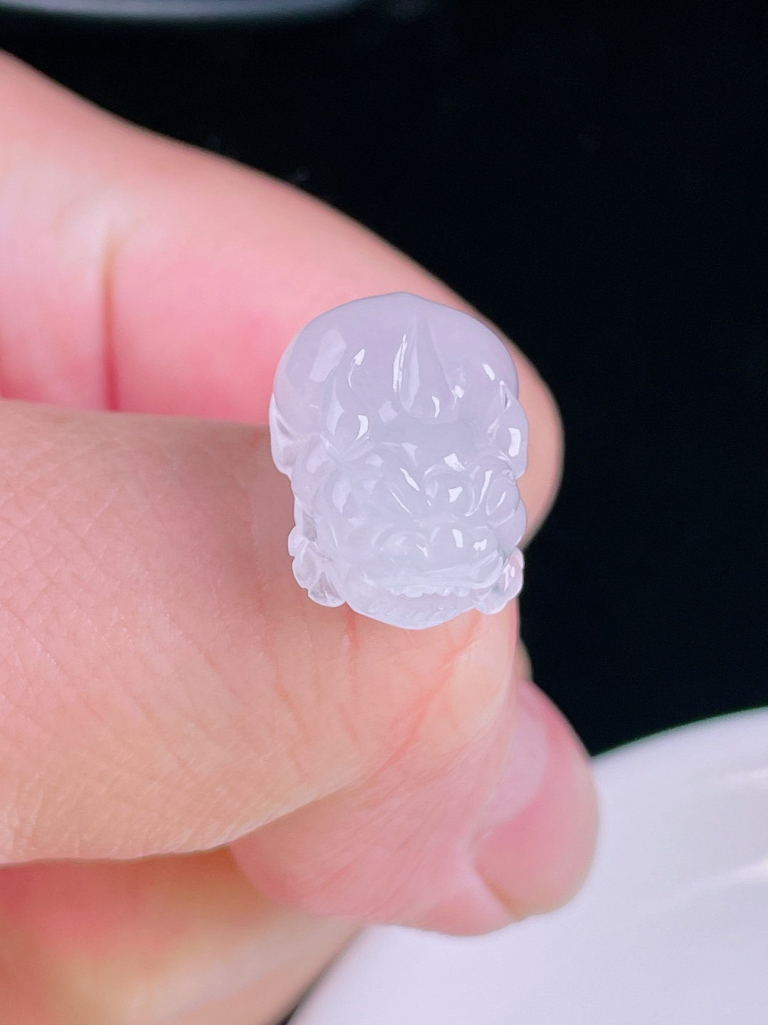 白冰貔貅，老种起光，细底通透，尺寸：18.3/13/9.6mm0929