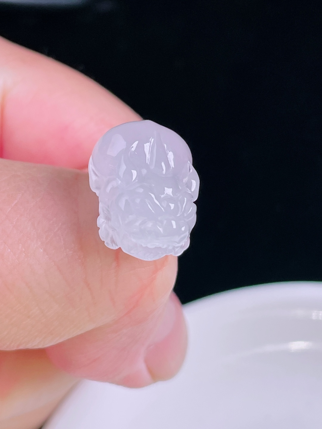 白冰貔貅，老种起光，细底通透，尺寸：18.3/13/9.6mm0929