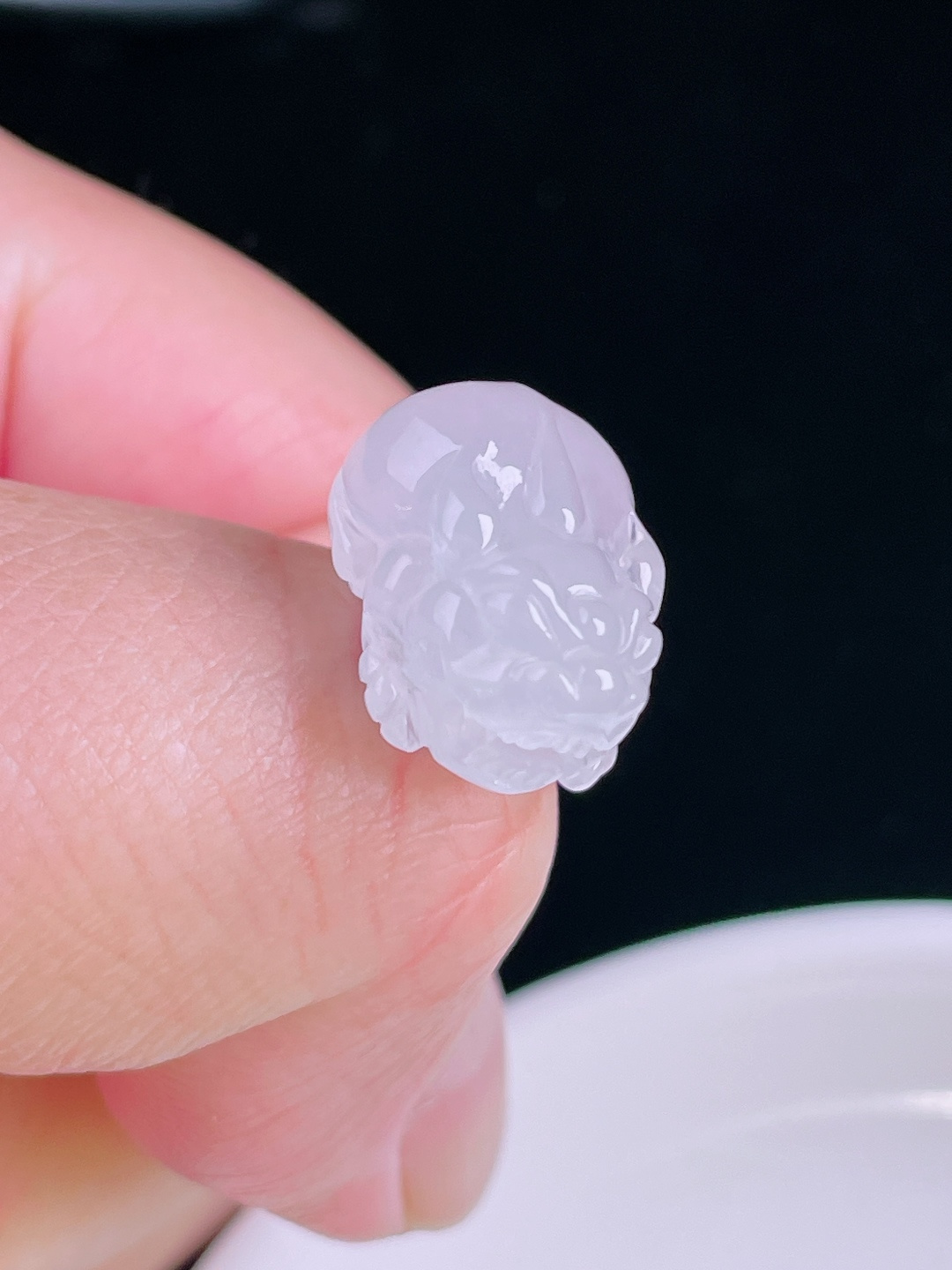 白冰貔貅，老种起光，细底通透，尺寸：18.3/13/9.6mm0929