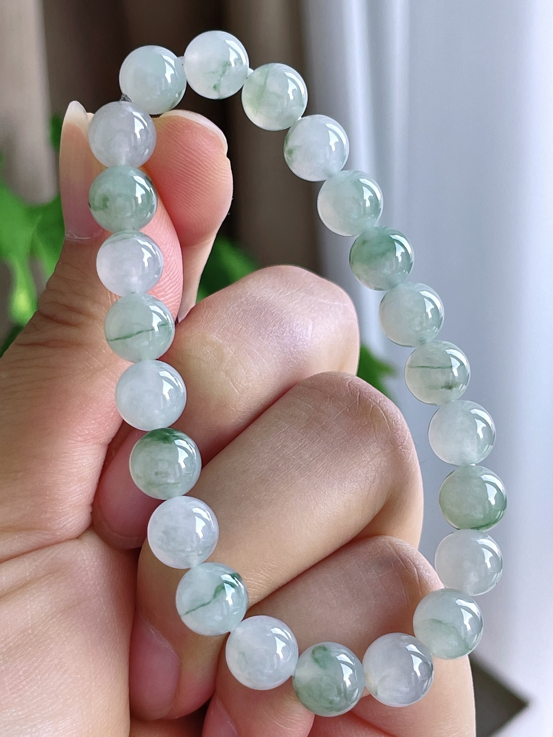 【珠子】飘花手链圆珠珠子手链 【说明】缅甸 性比高 【尺寸】8.1mm 【重量】21.1克