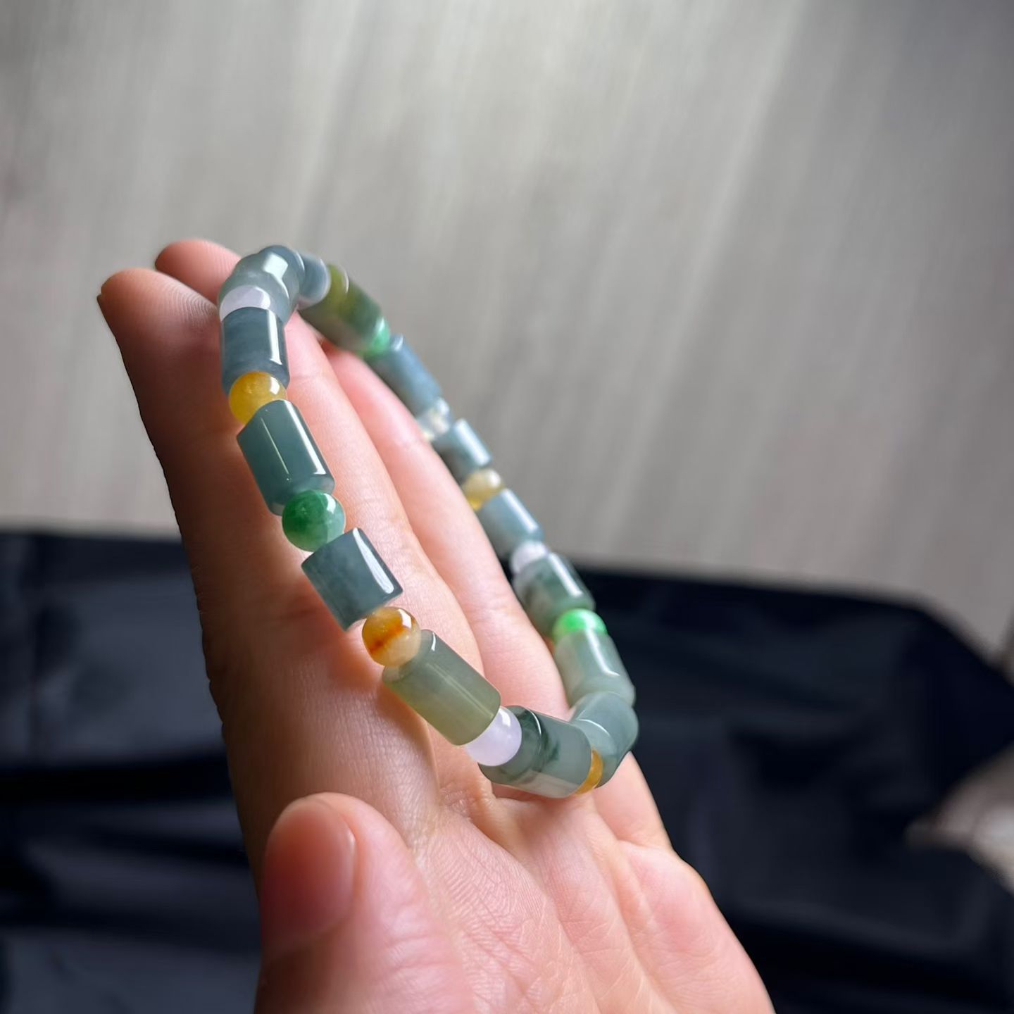 ️ 筒珠手串，取一颗卡7.5mm*8.2mm，有14颗筒珠