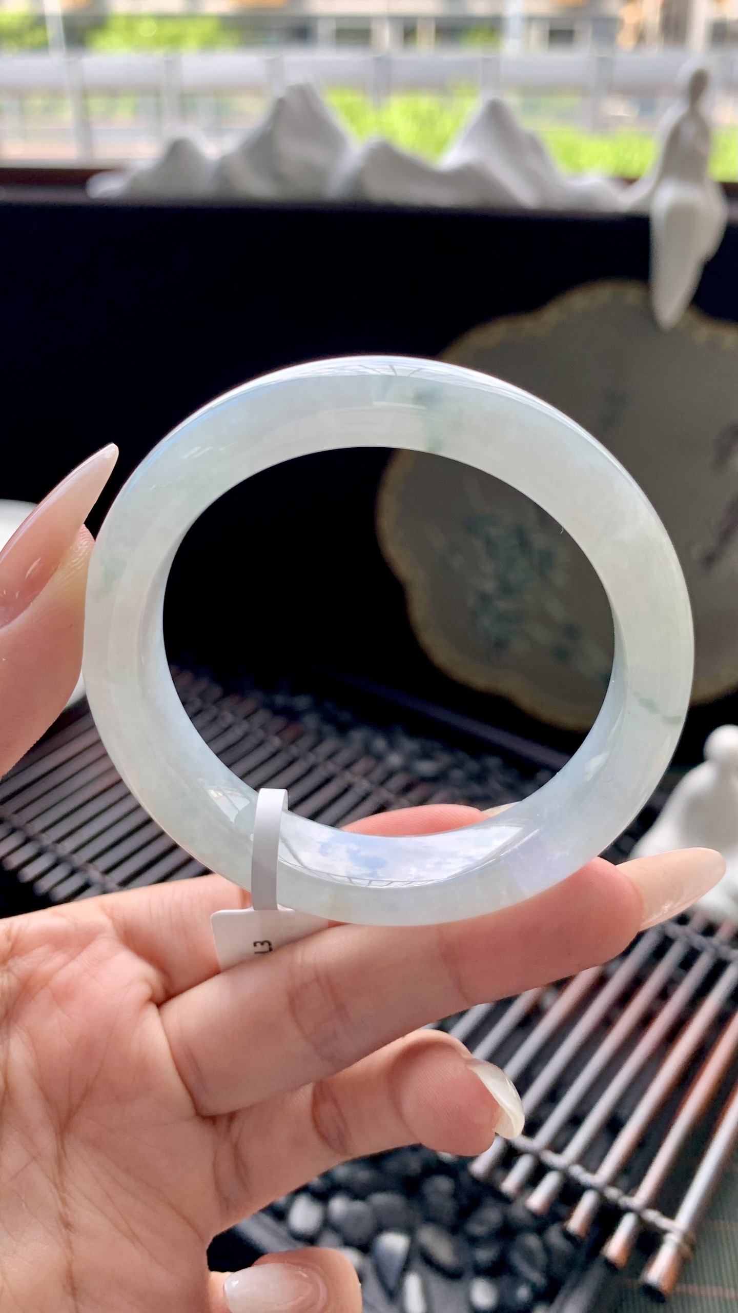 飘花正圈手镯成品 A6928-10 尺寸：52-12-8