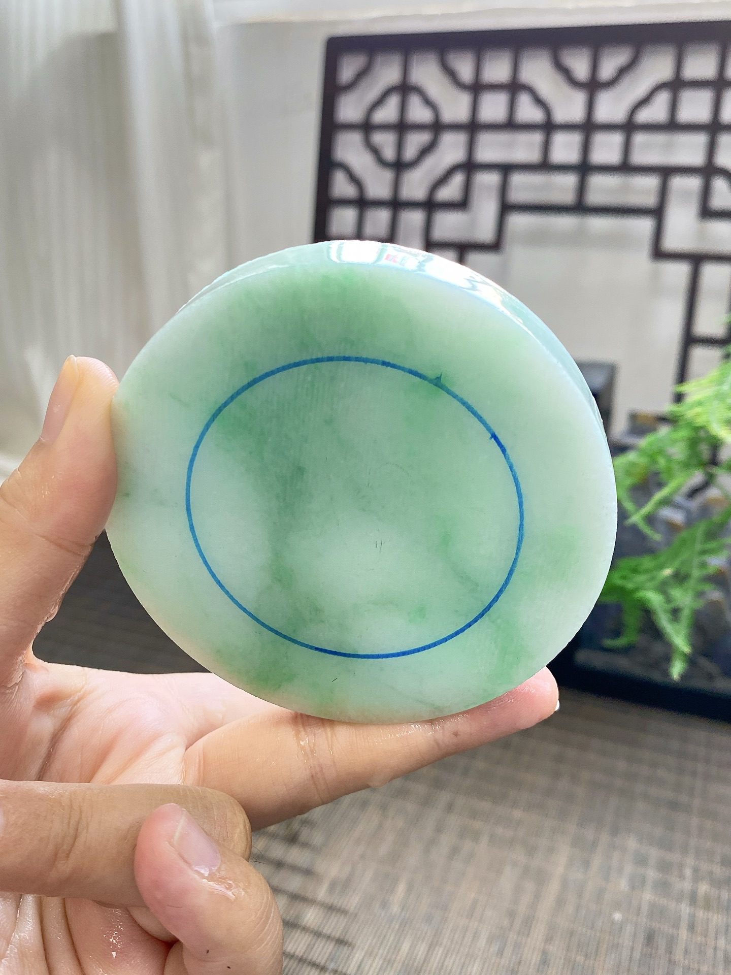 果绿底手镯饼 尺寸80-13 编号JF1102-5