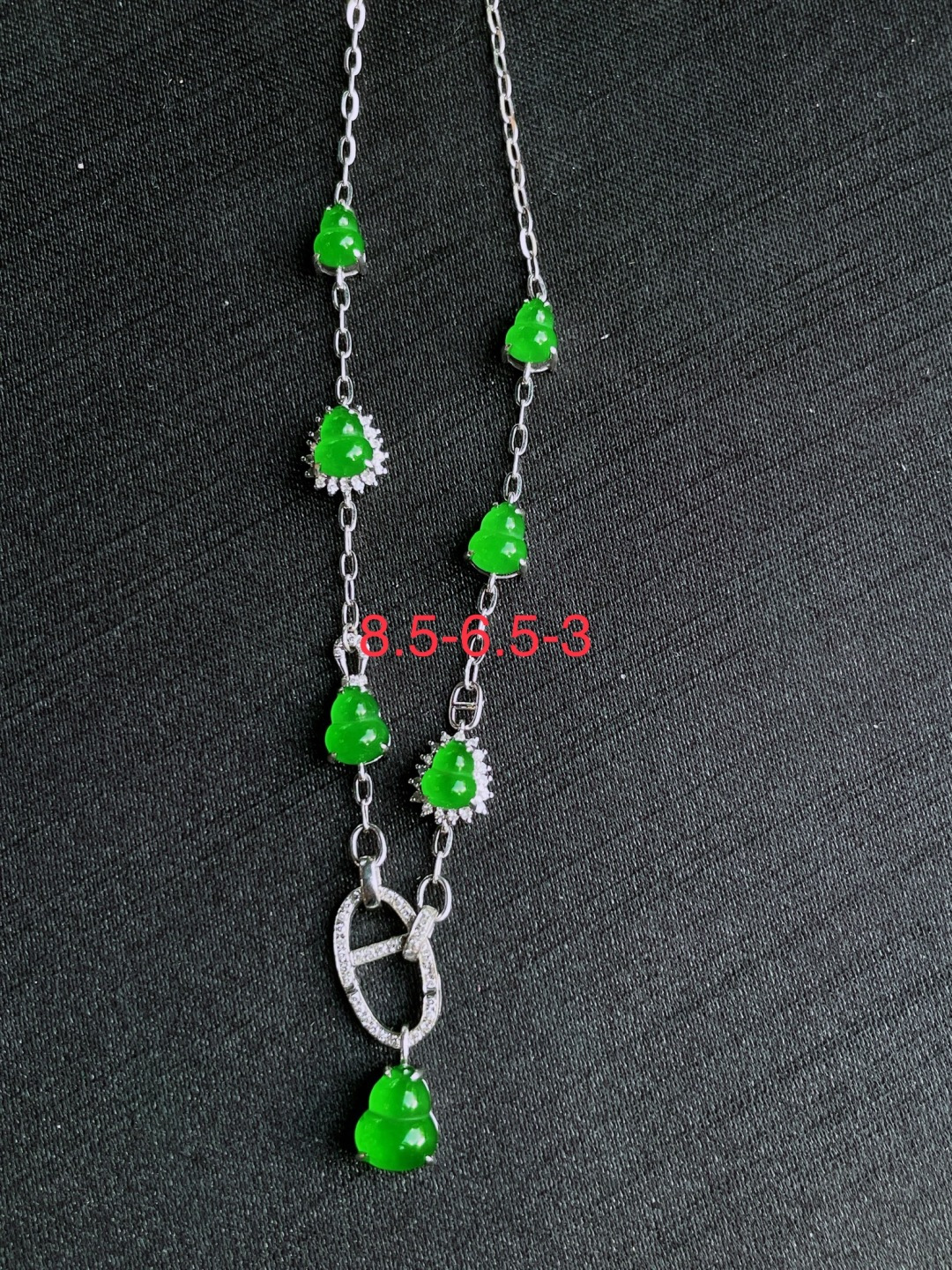 ️高冰绿葫芦项链，晶莹剔透，新颖时尚，8.5-6.5-3