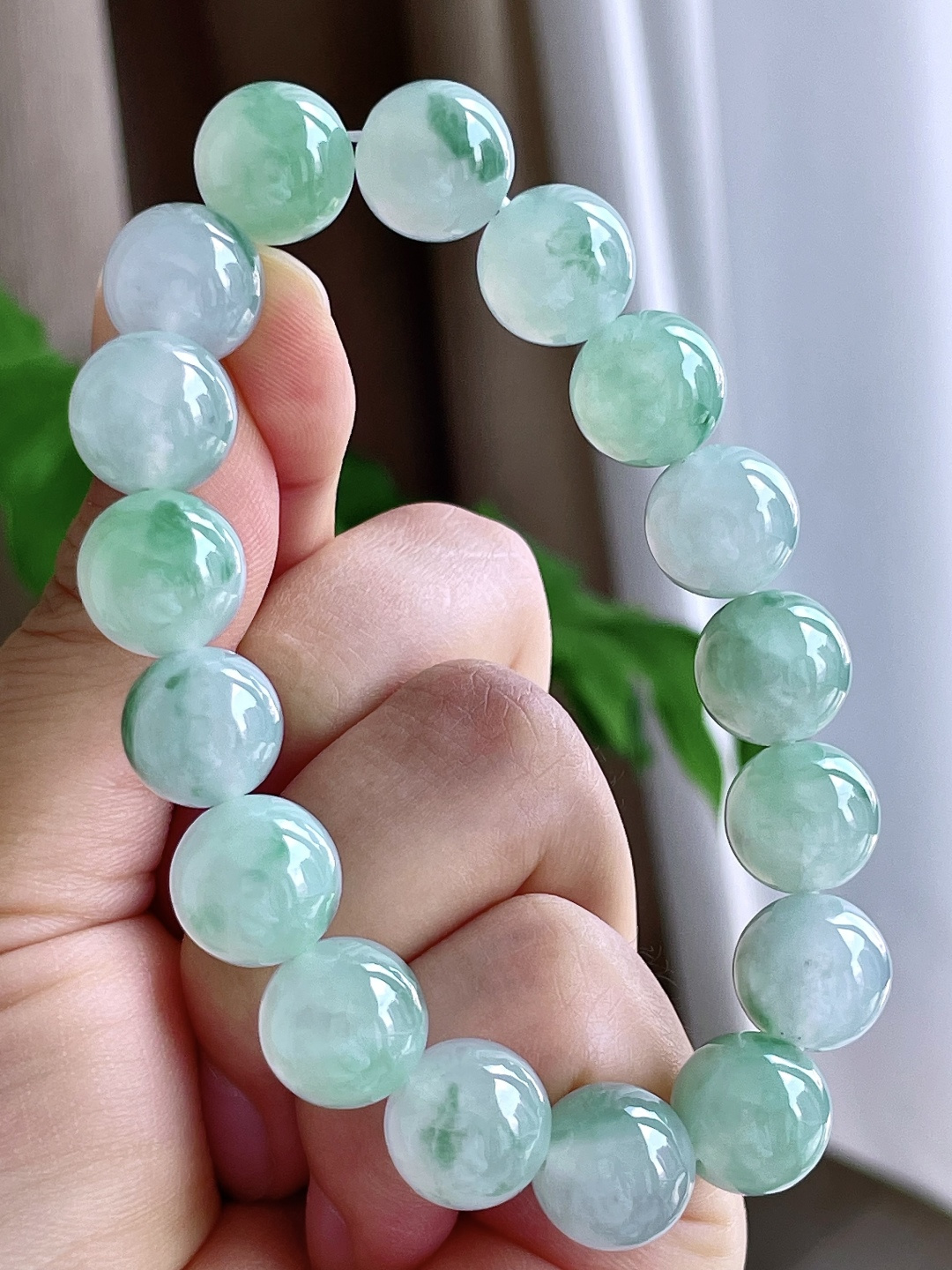 【珠子】飘花手链圆珠珠子手链 【说明】缅甸 性比高 【尺寸】12.2mm 【重量】54克