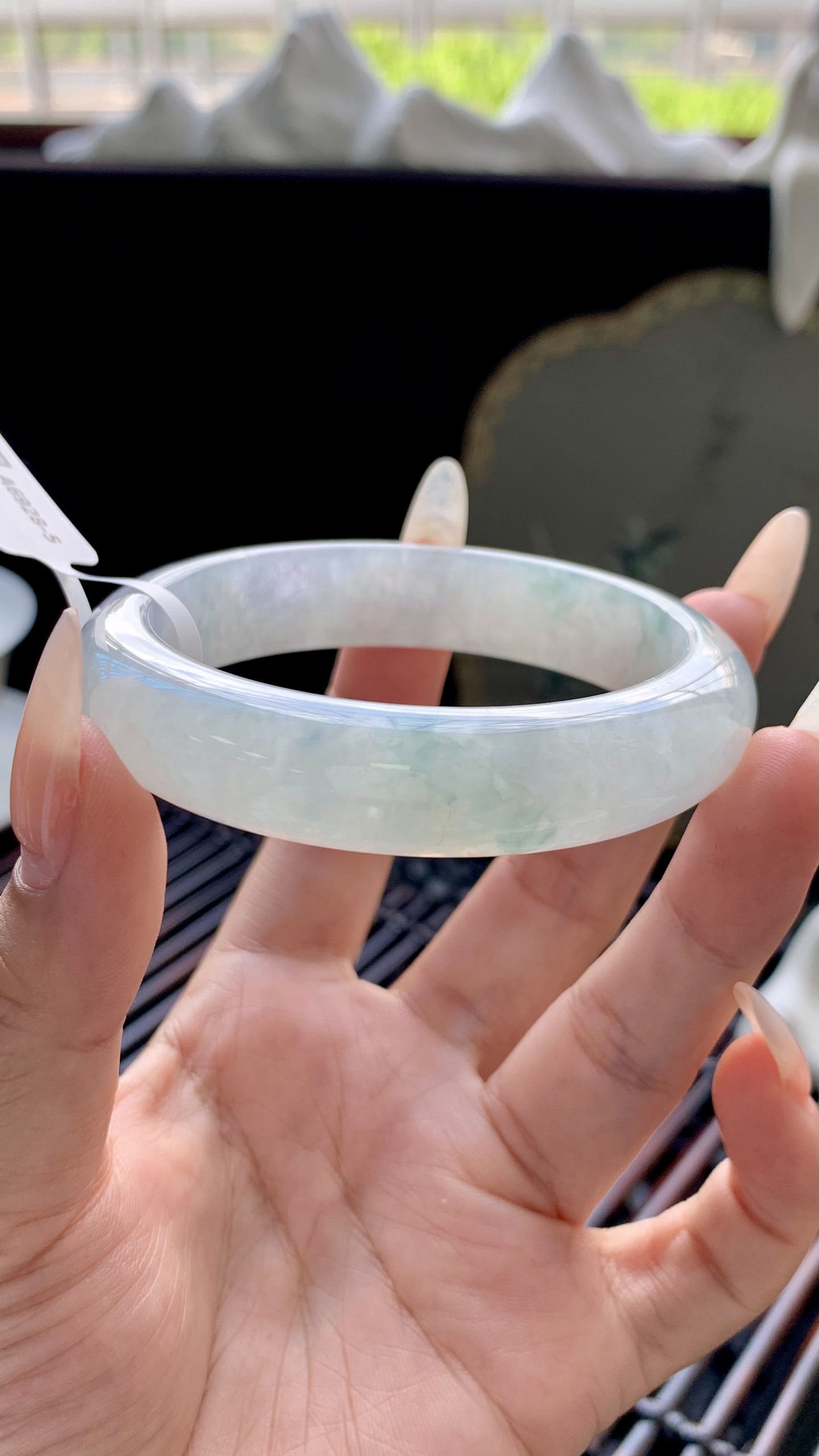 宽版飘花正圈手镯成品 A6928-5 尺寸：53-13-8