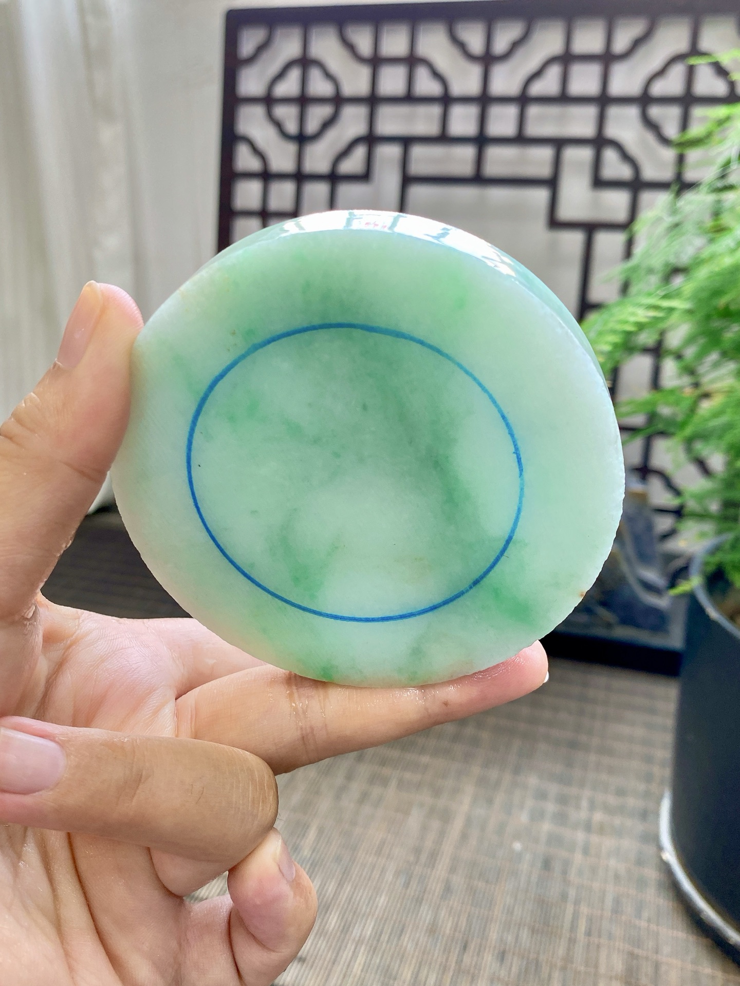 果绿底手镯饼 尺寸80-13 编号JF1102-5