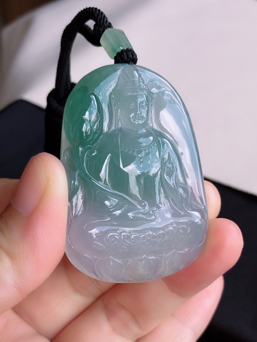 ️，底色大势至观音，晶莹剔透，尺寸55/39.8/8.3/自然光实拍