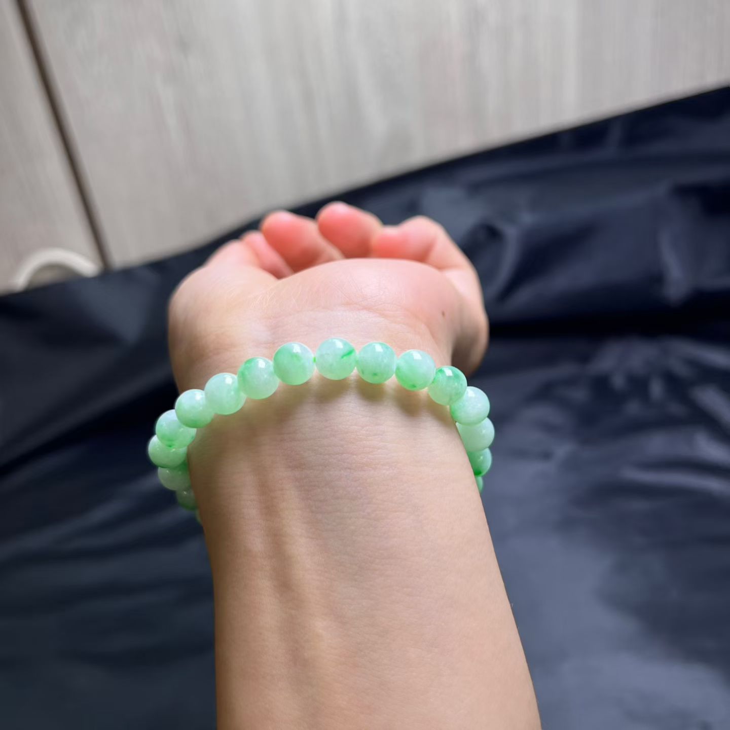 秒杀️ 晴底绿花手串，卡7mm-7.2mm，26颗