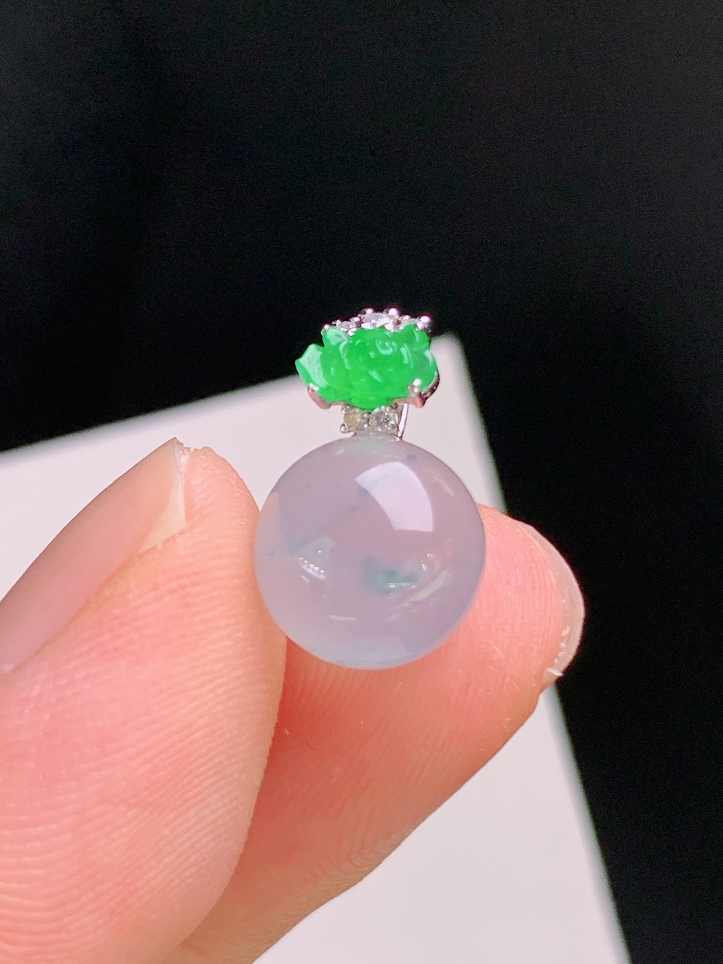 ️ 冰种珠珠吊坠，莹润透亮，珠型饱满，裸石9.614.1，61