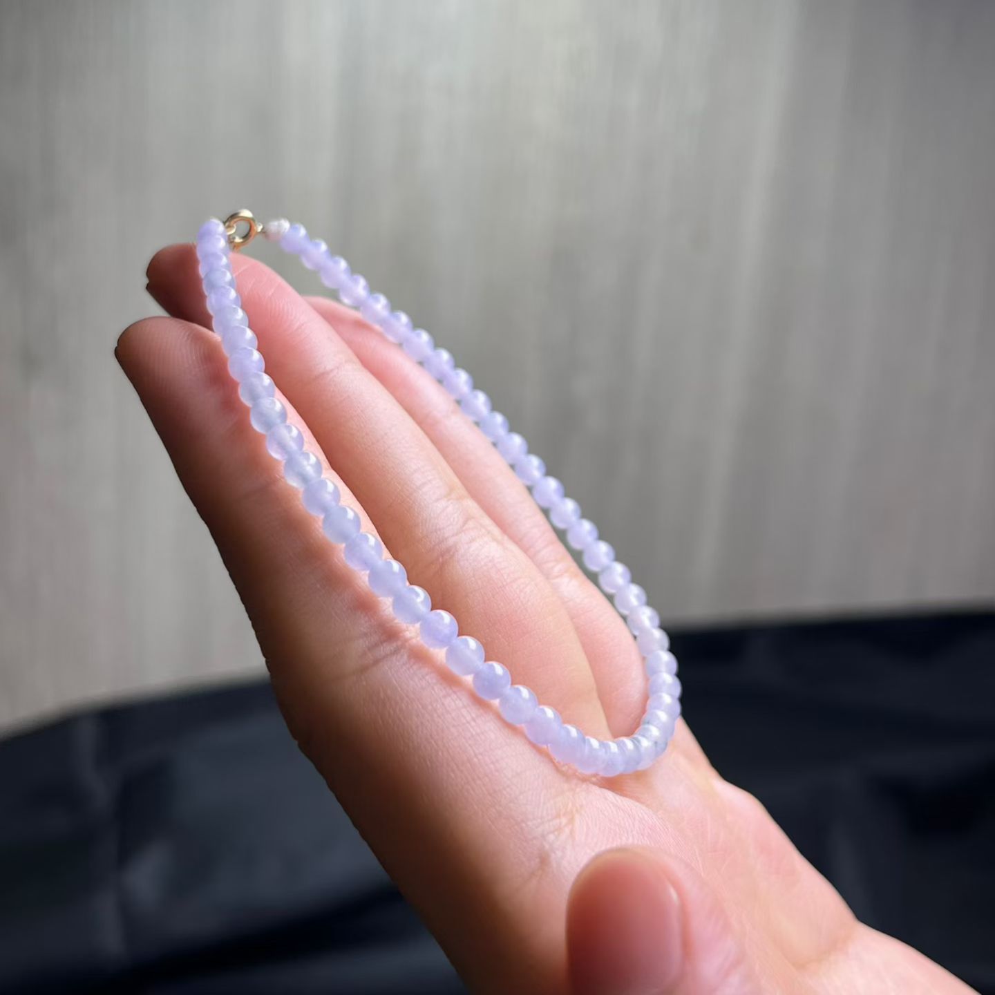 ️ 紫色飘花手串，卡3.5mm，53颗