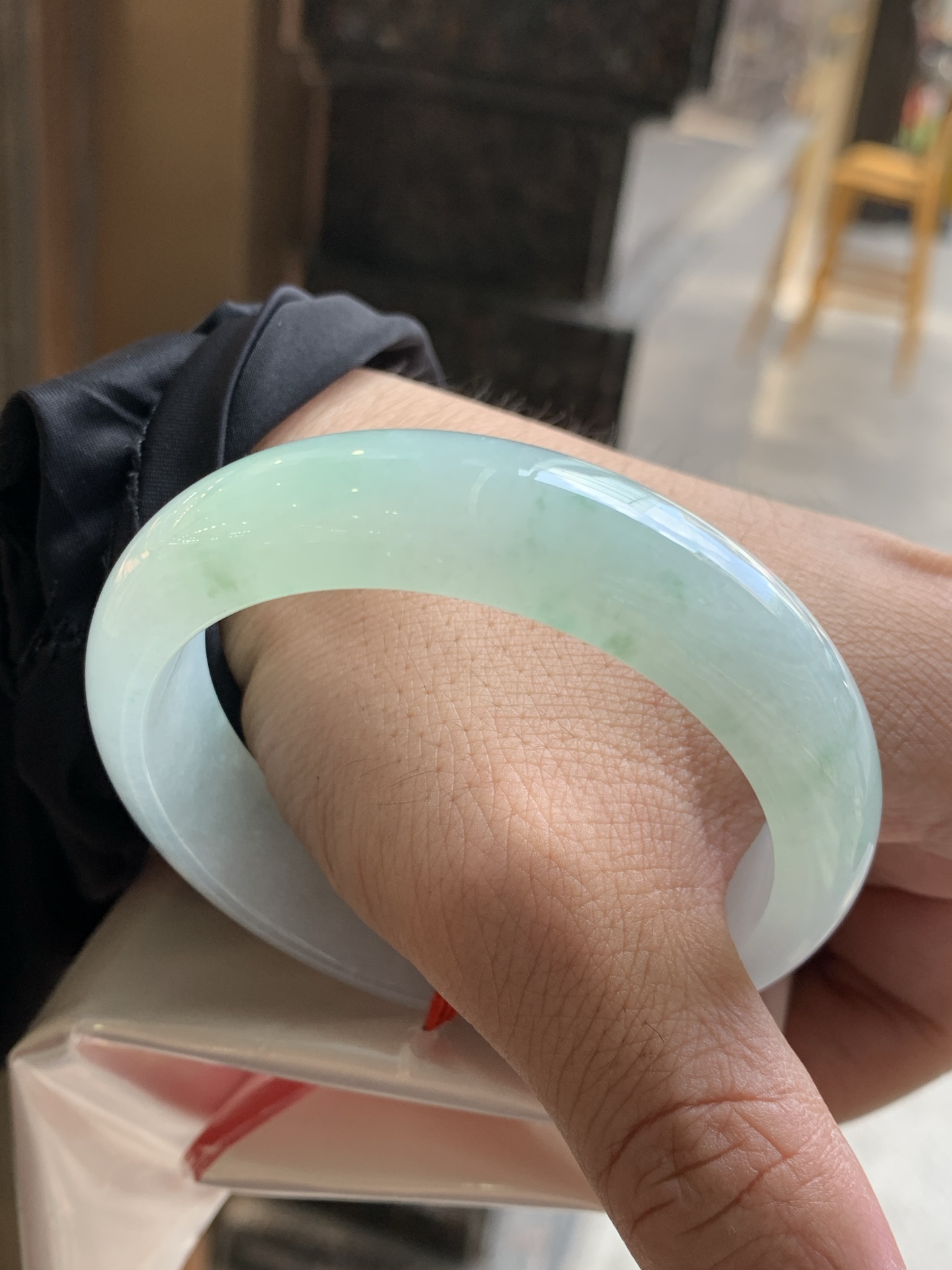 绿花正圈，底装细腻，版型厚实，无裂，一点棉线，0929-N1693