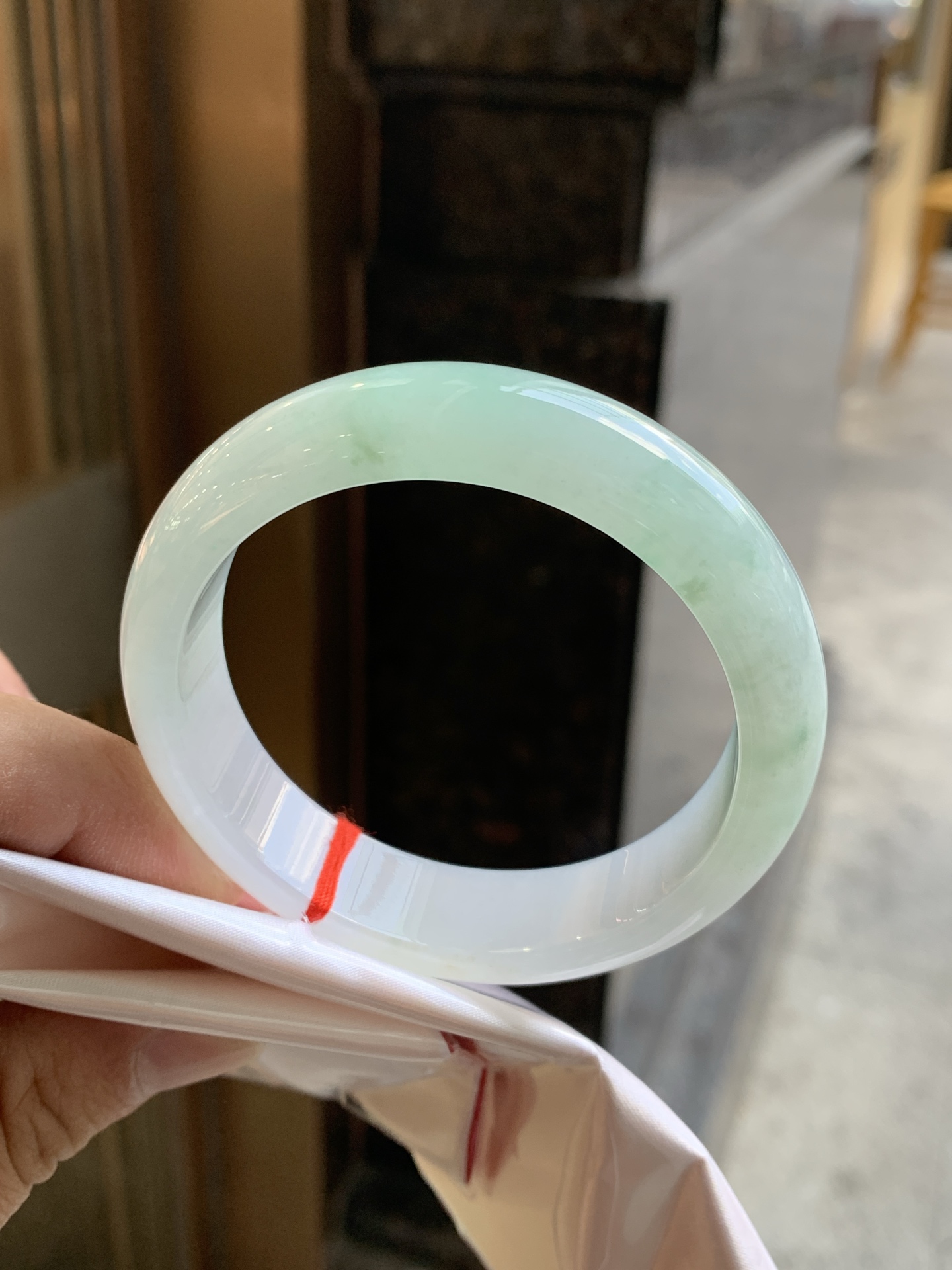 绿花正圈，底装细腻，版型厚实，无裂，一点棉线，0929-N1693