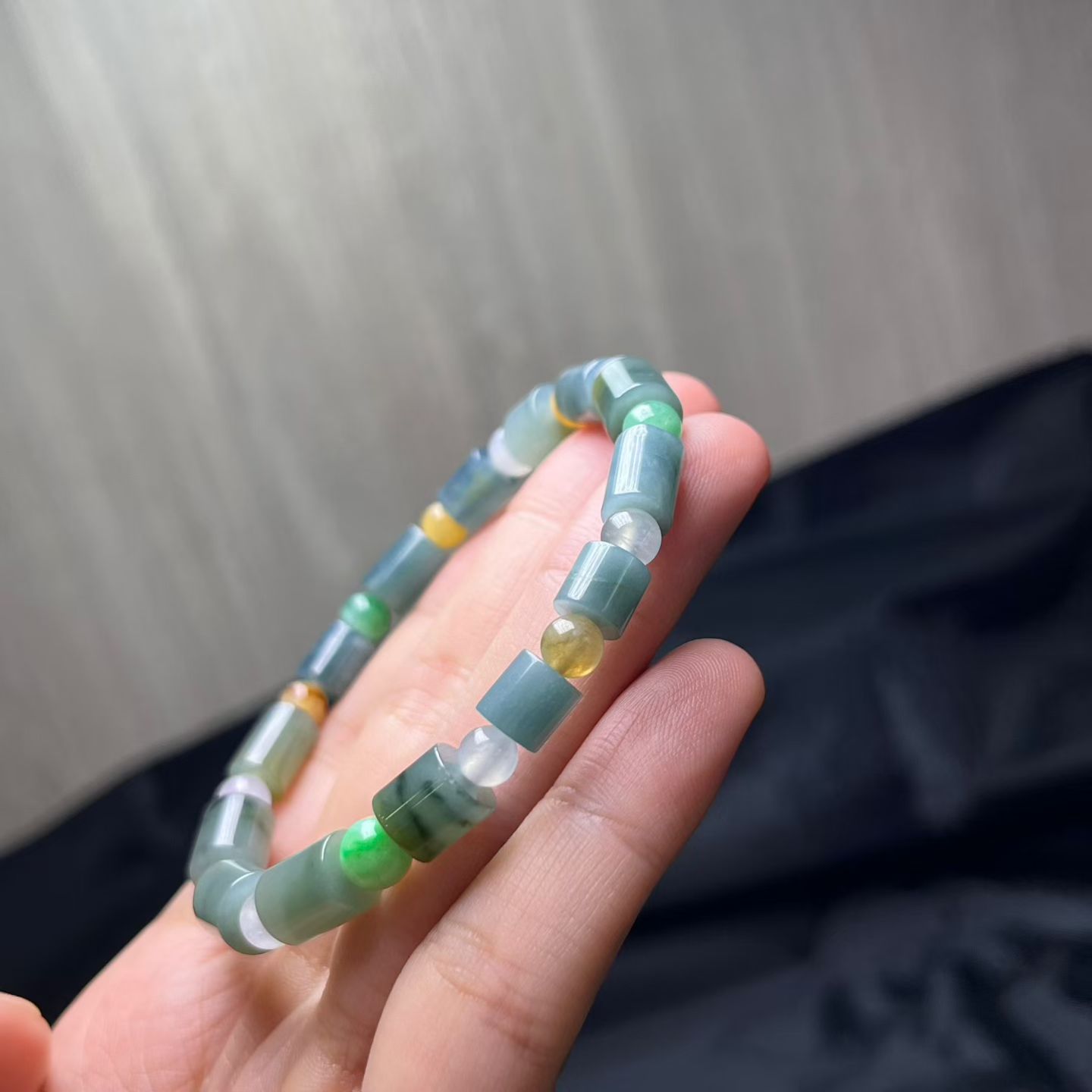 ️ 筒珠手串，取一颗卡7.5mm*8.2mm，有14颗筒珠