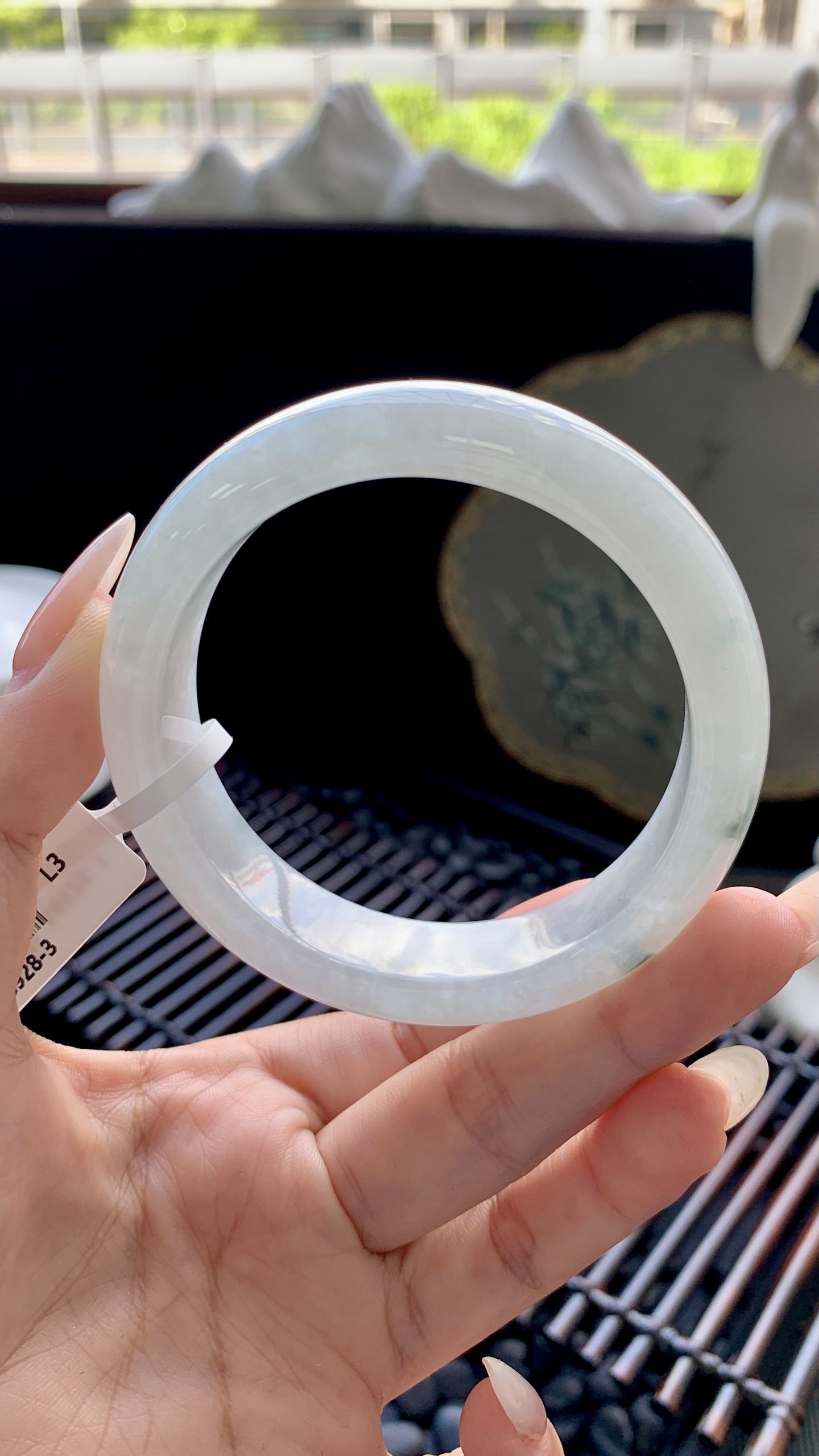 宽版飘花正圈手镯成品 A6928-3 尺寸：55-15-8，28-3